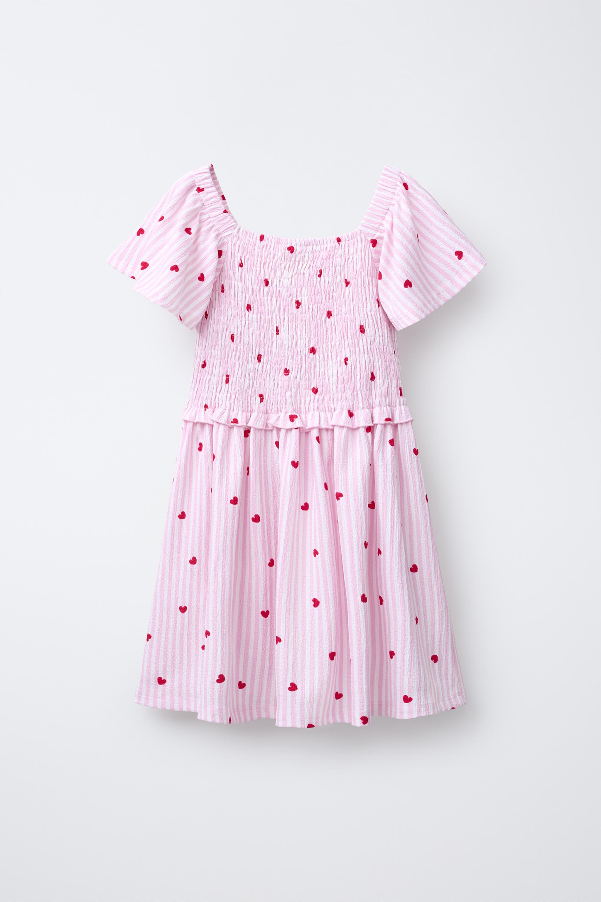 STRIPED AND HEART PRINT DRESS