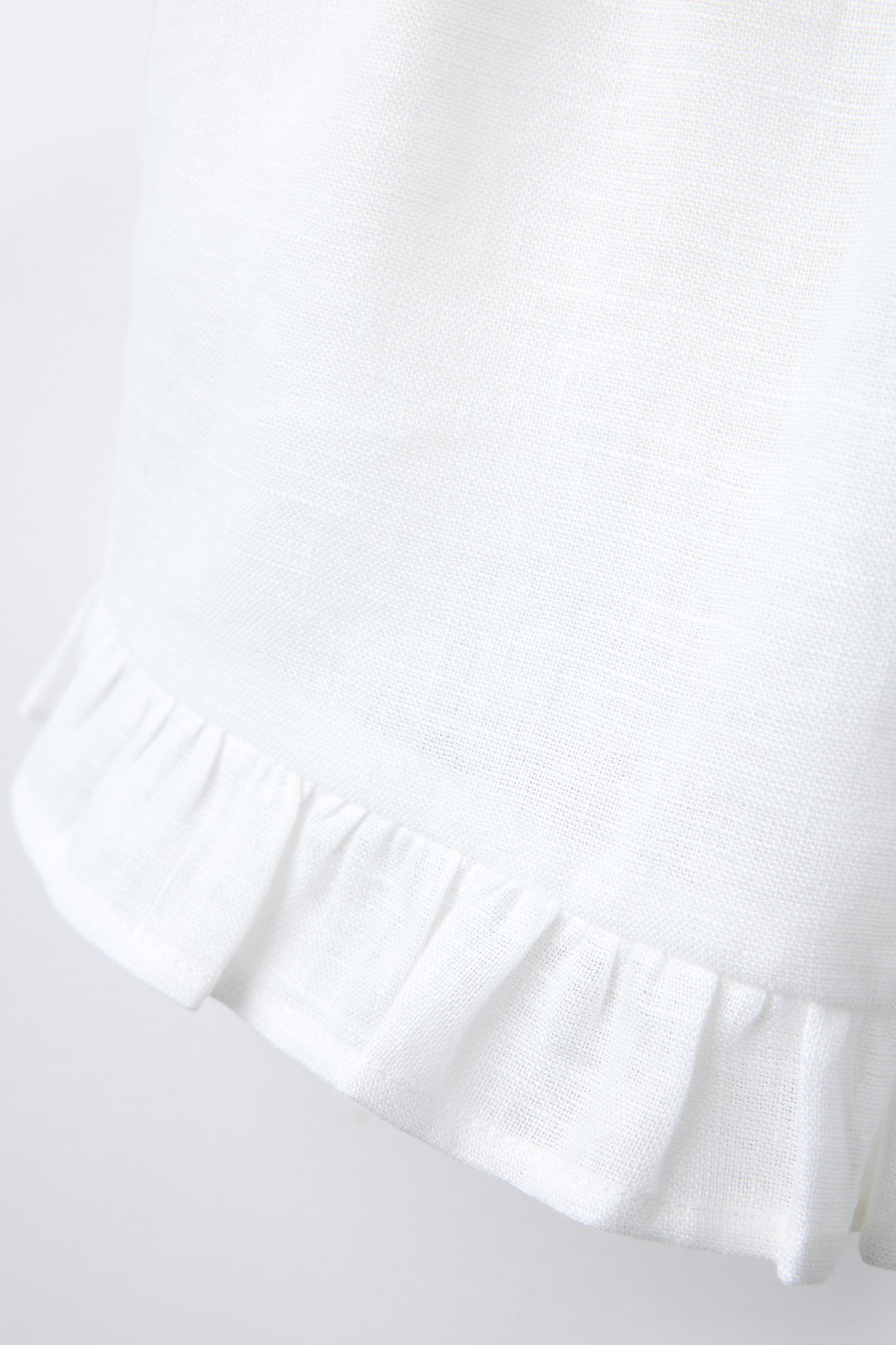 100% LINEN RUFFLED SKORT