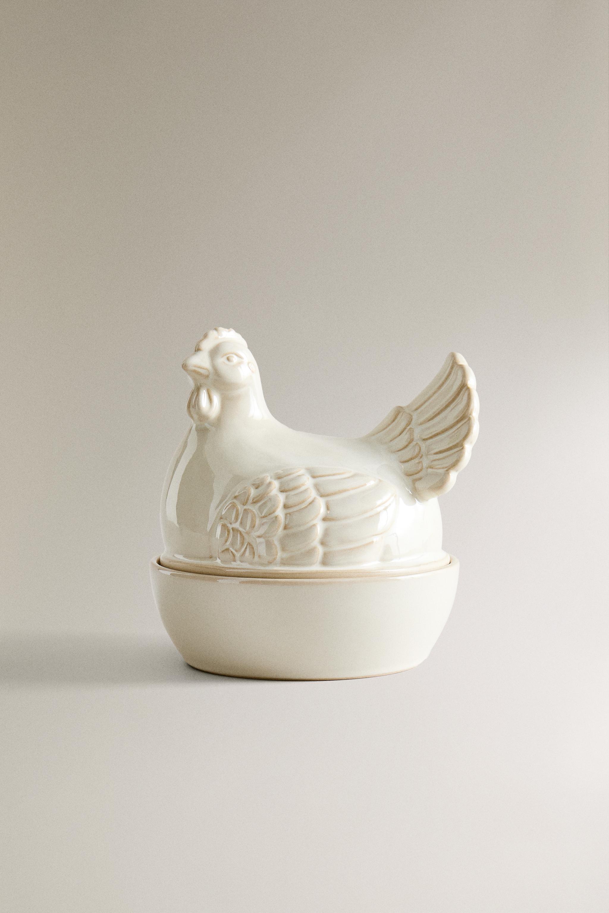 CERAMIC HEN STORAGE JAR