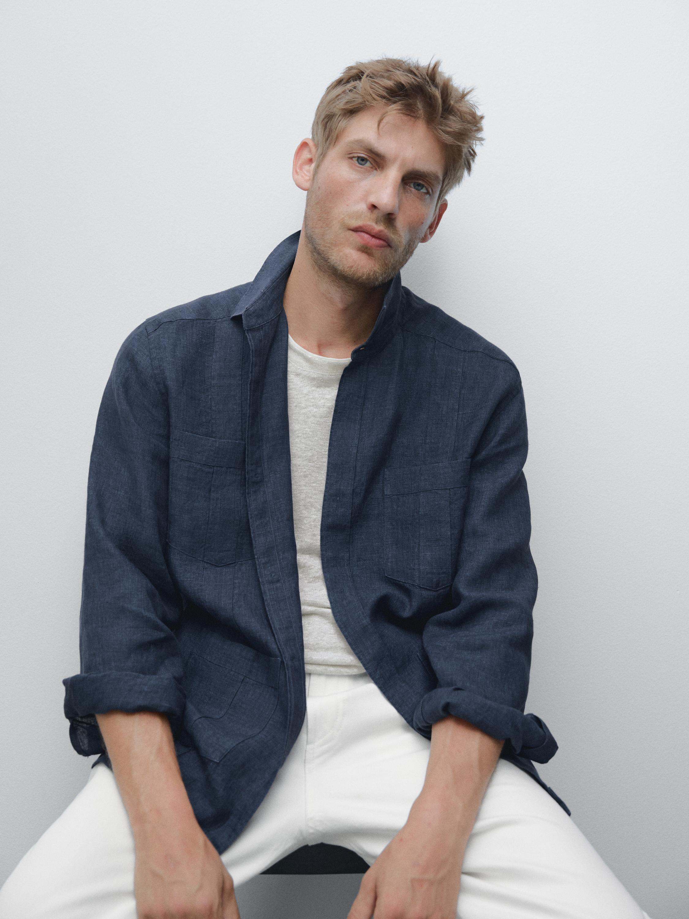 100% linen shirt with pintucks