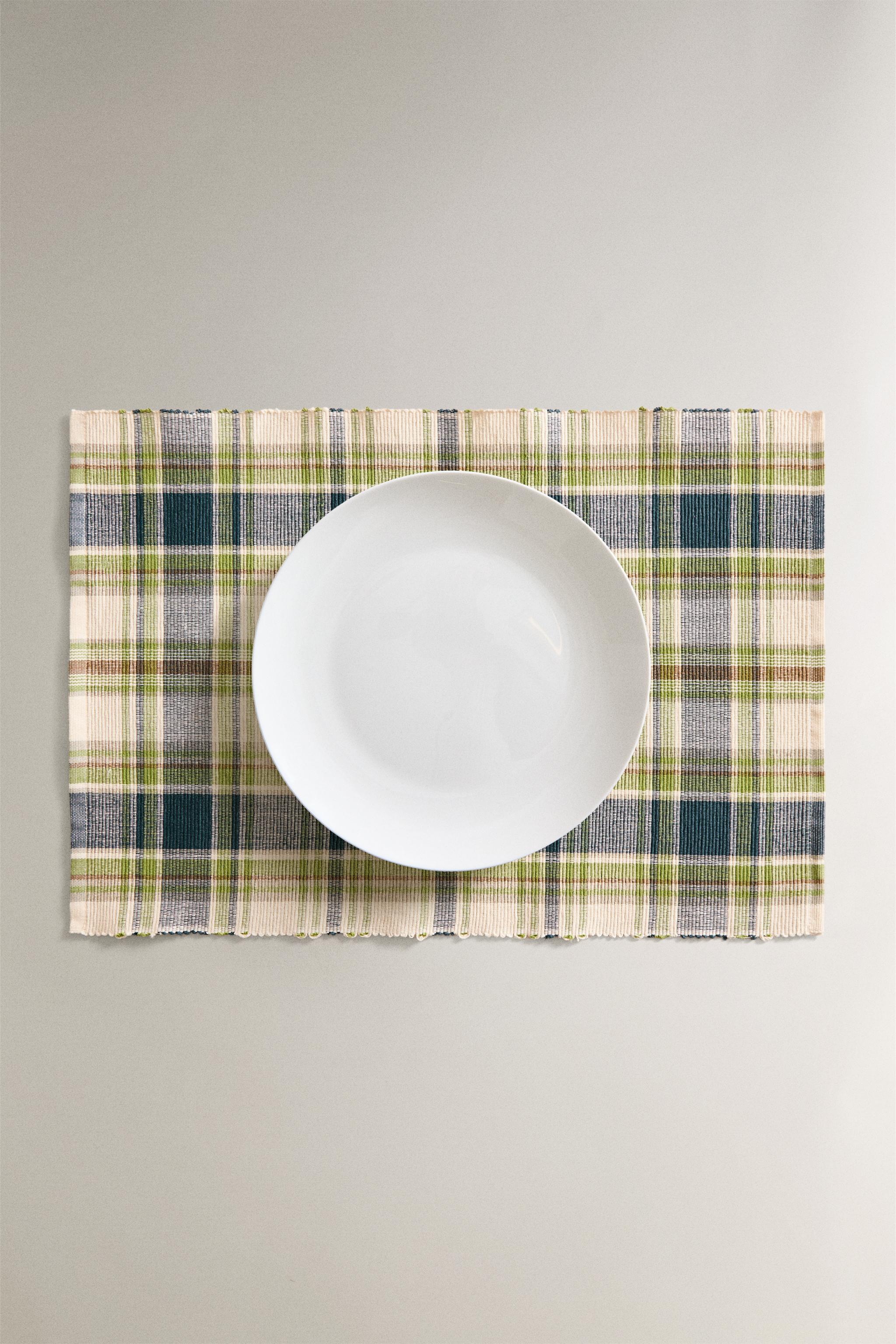 SET OF CHECK COTTON PLACEMATS (SET OF 2)