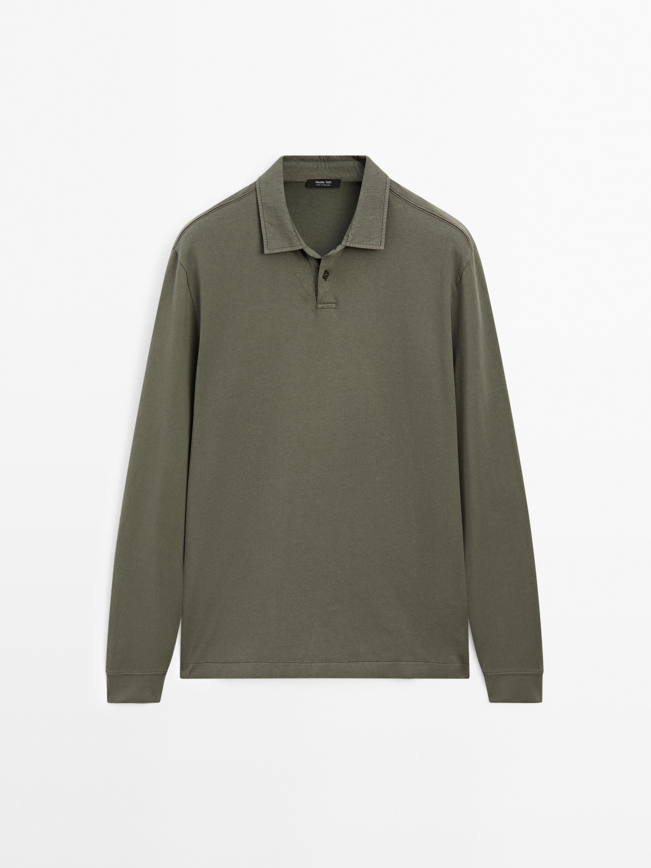 100% cotton distressed-effect polo shirt