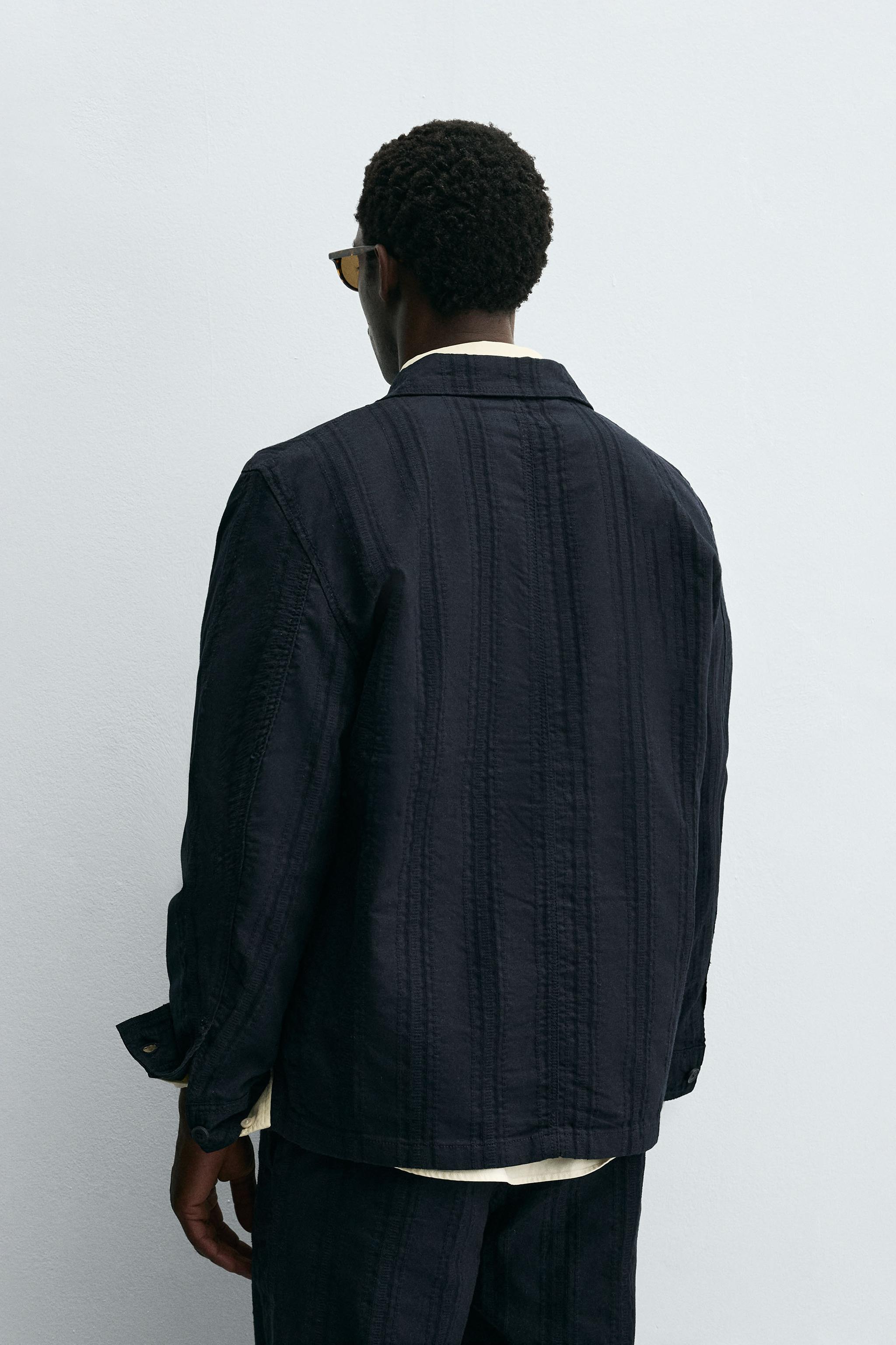 STRIPED JACQUARD OVERSHIRT
