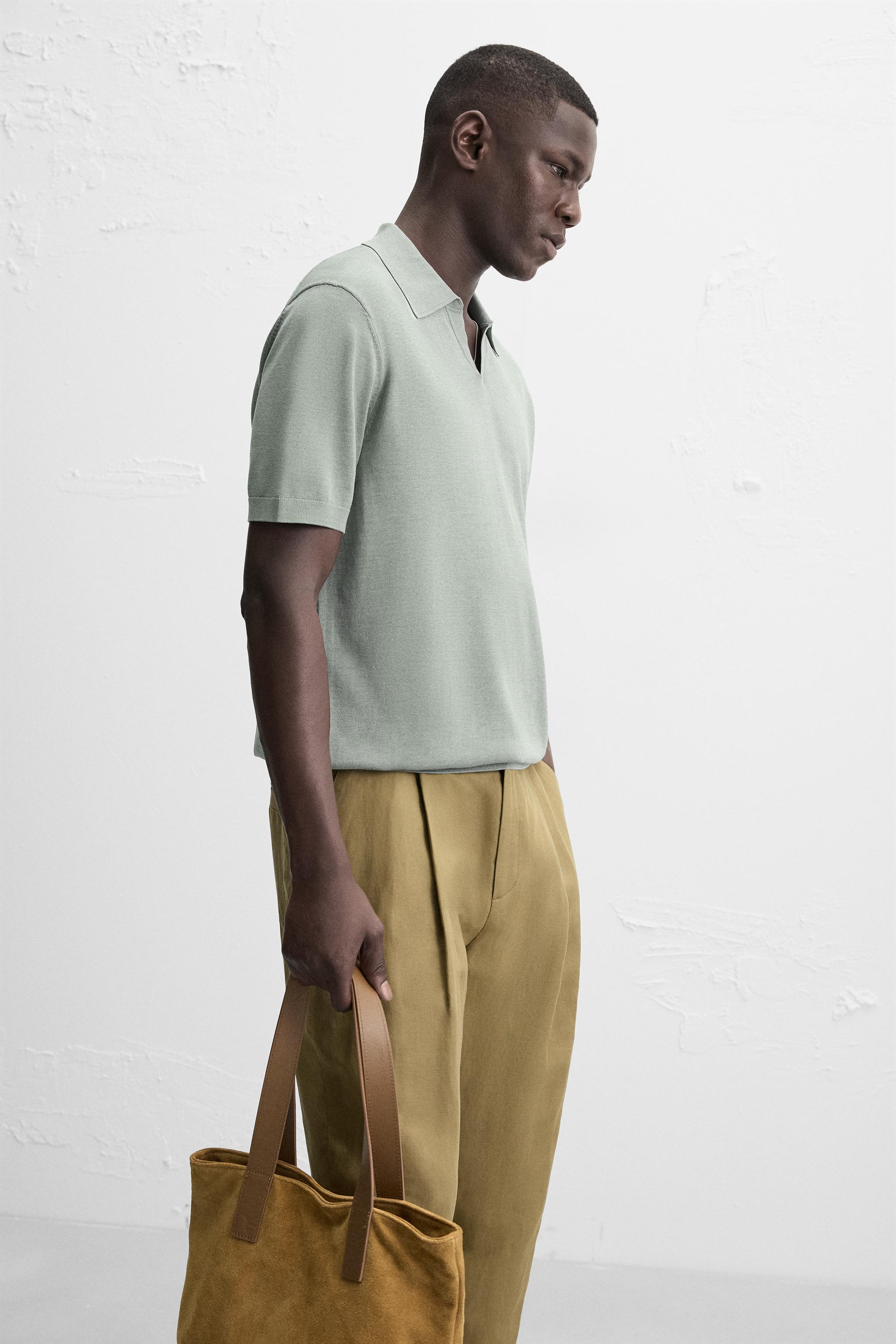 COTTON-SILK KNIT POLO SHIRT