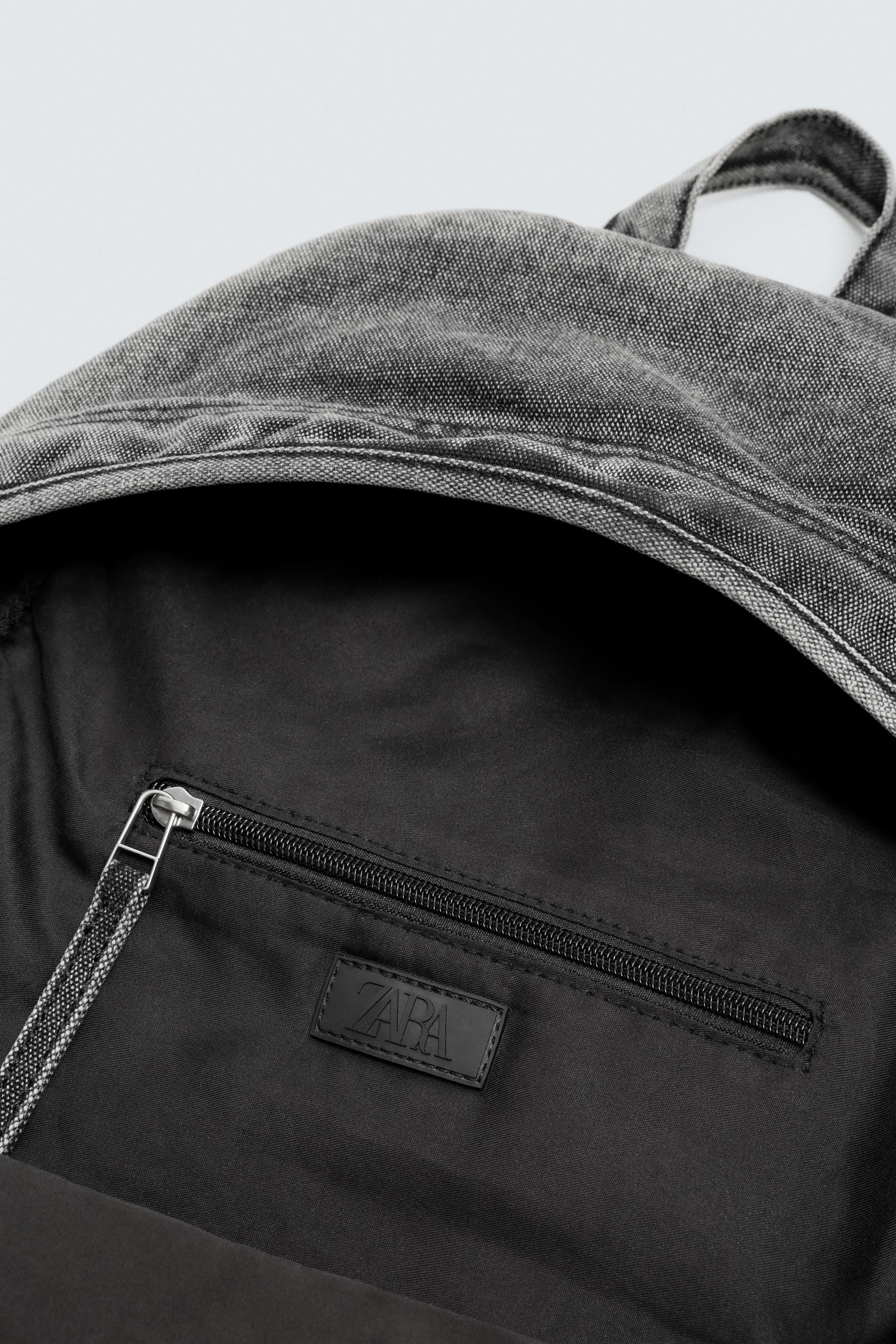 WASHED EFFECT DENIM BACKPACK