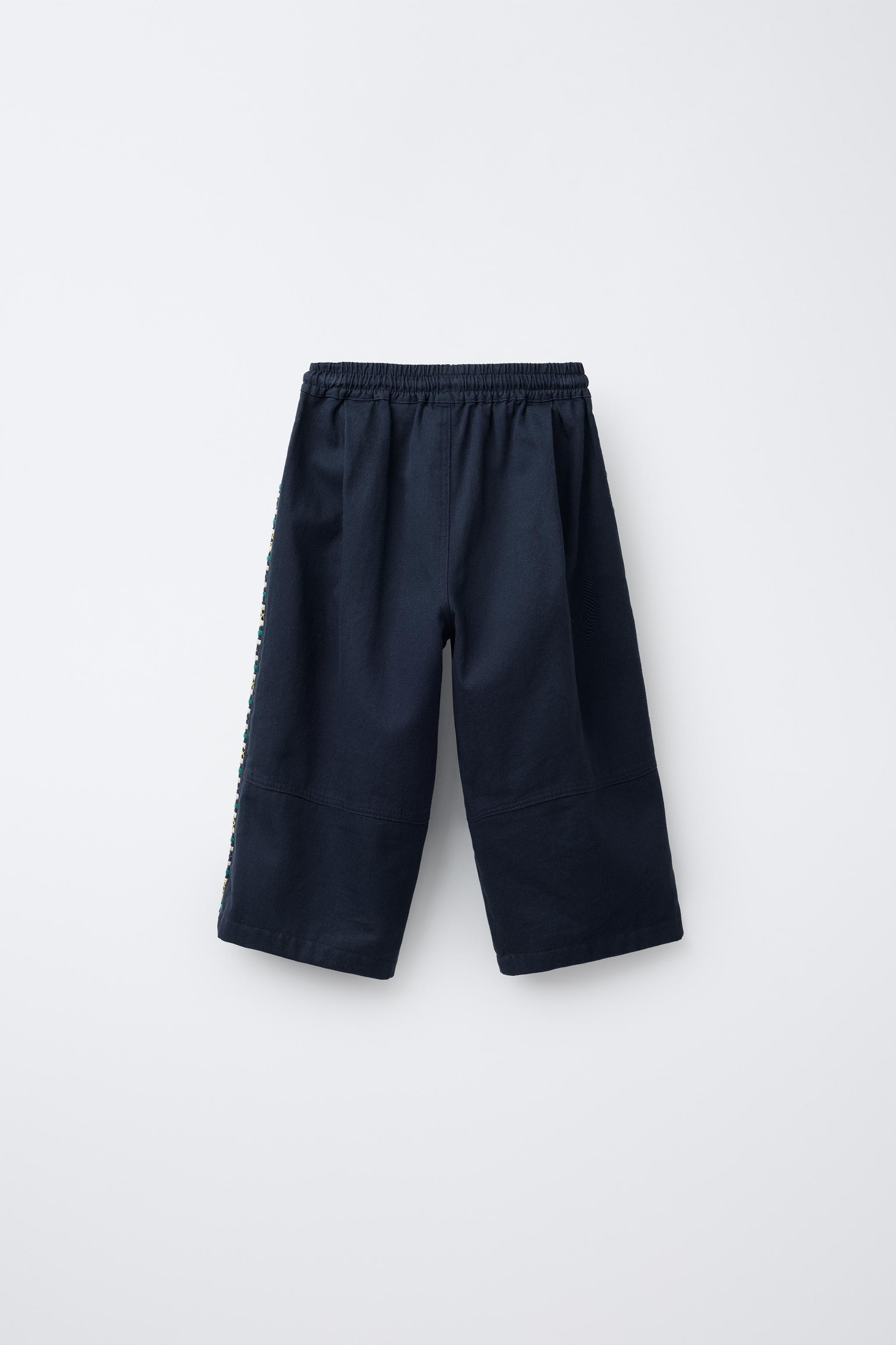 SIDE EMBROIDERED CULOTTE PANTS