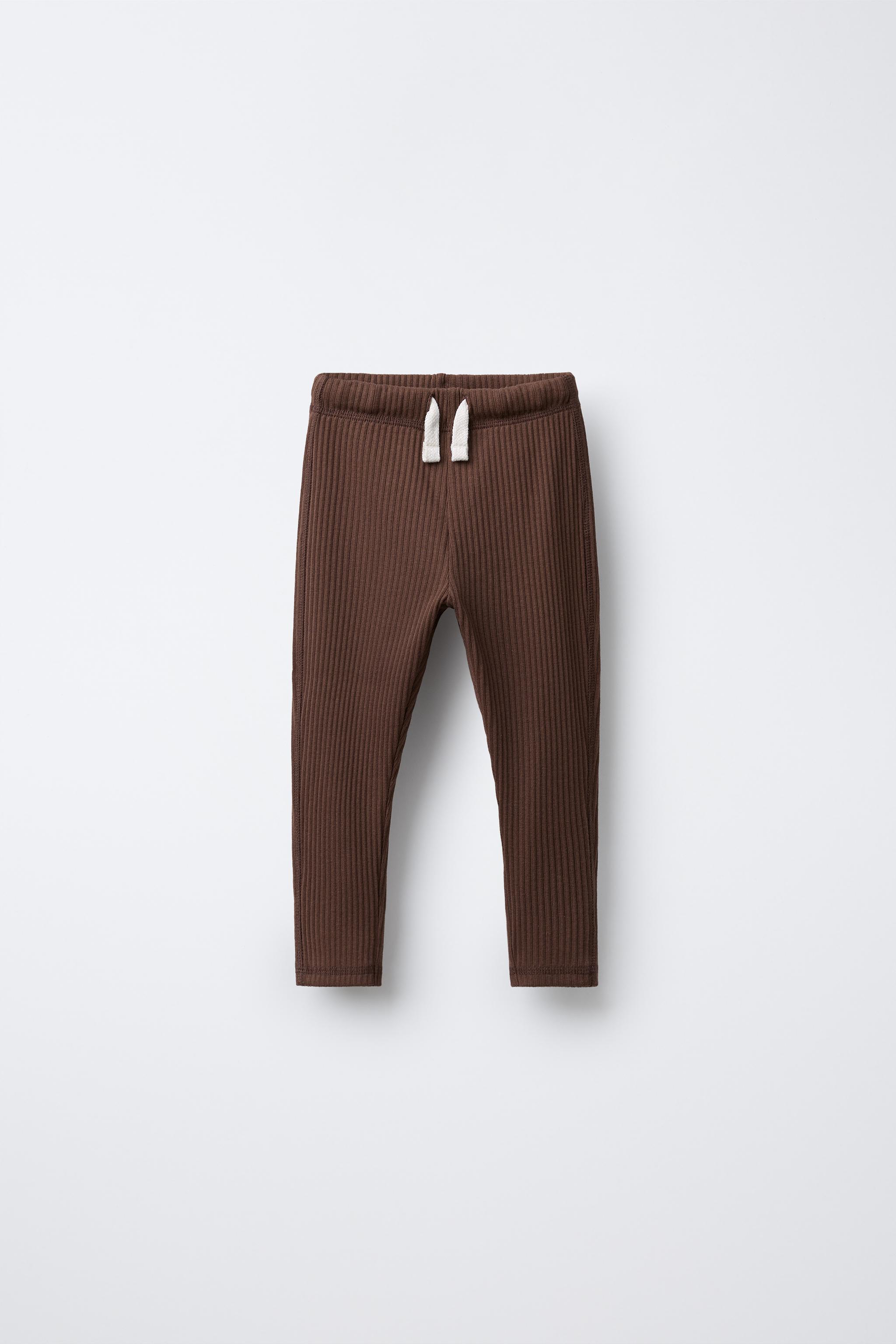 RIBBED LEGGINGS WITH LABEL