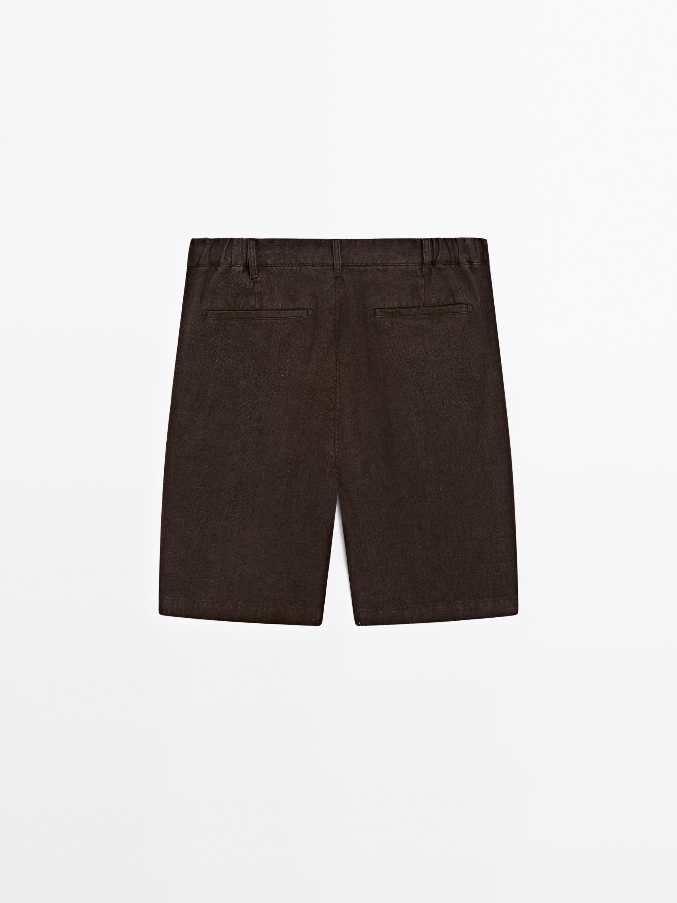 100% linen Bermuda shorts