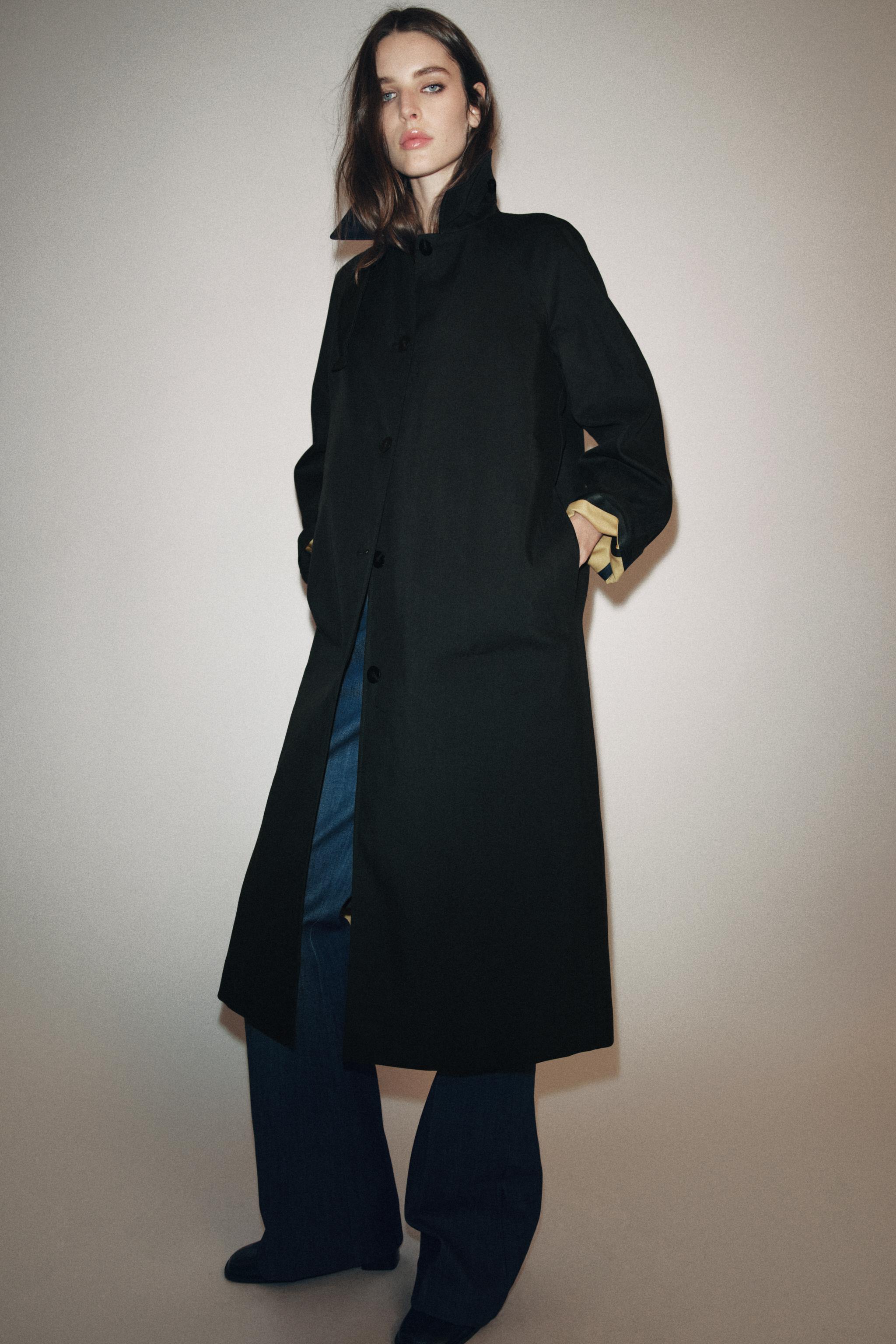 ZW COLLECTION BUTTON LONG TRENCH COAT