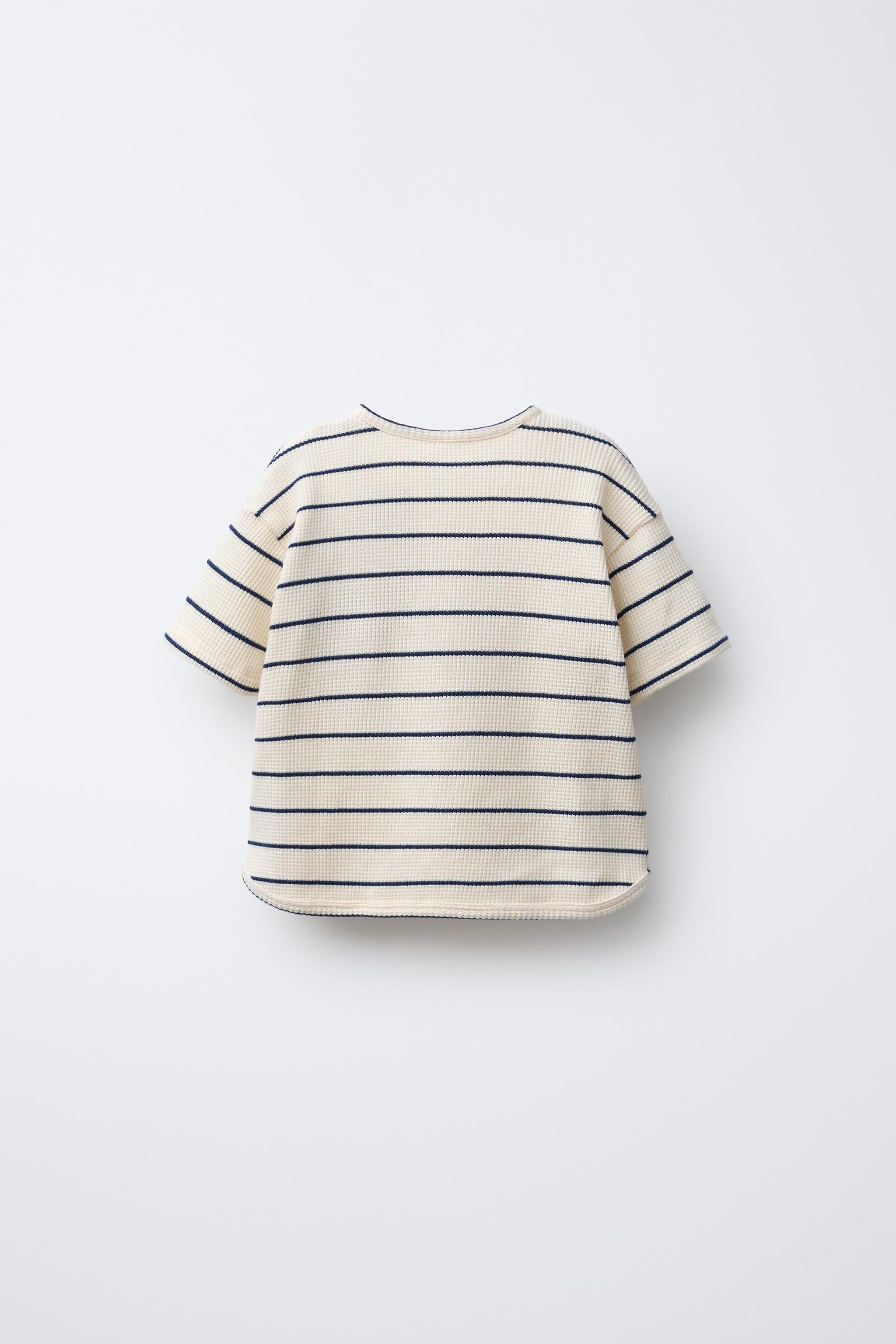 STRIPED WAFFLE T-SHIRT