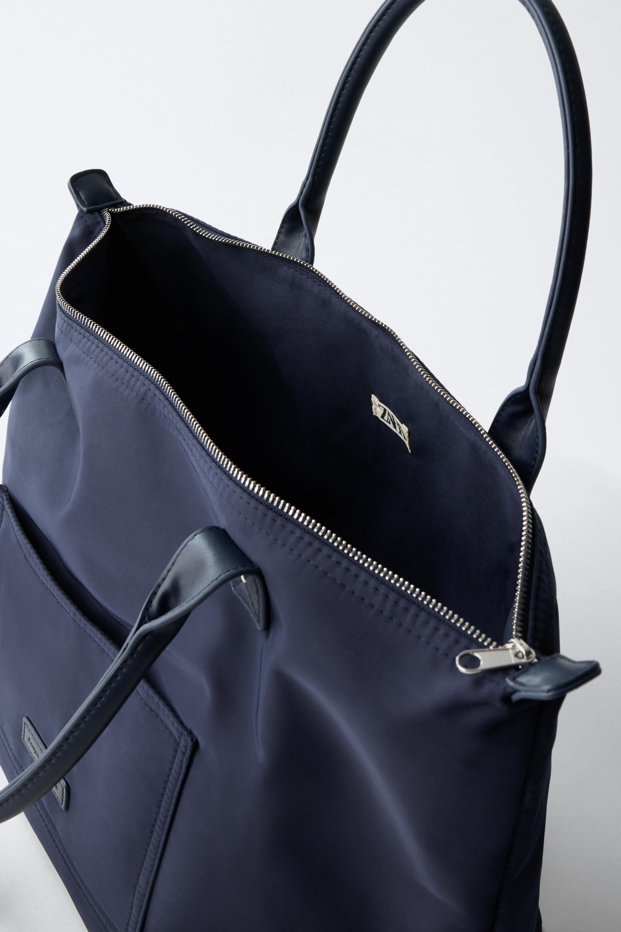 NYLON TOTE BAG WITH TEDDY BEAR CHARM