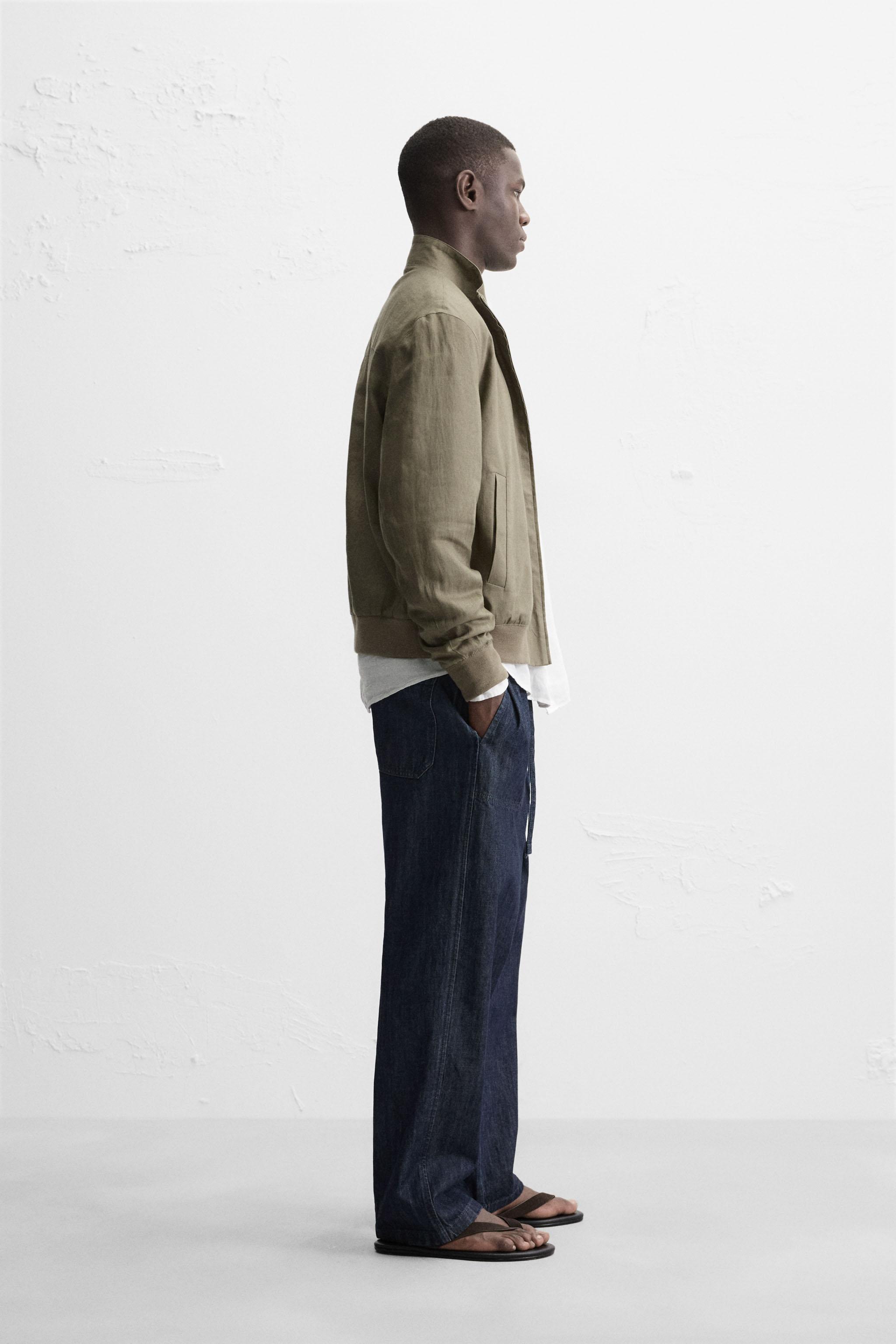 100% LINEN BOMBER JACKET