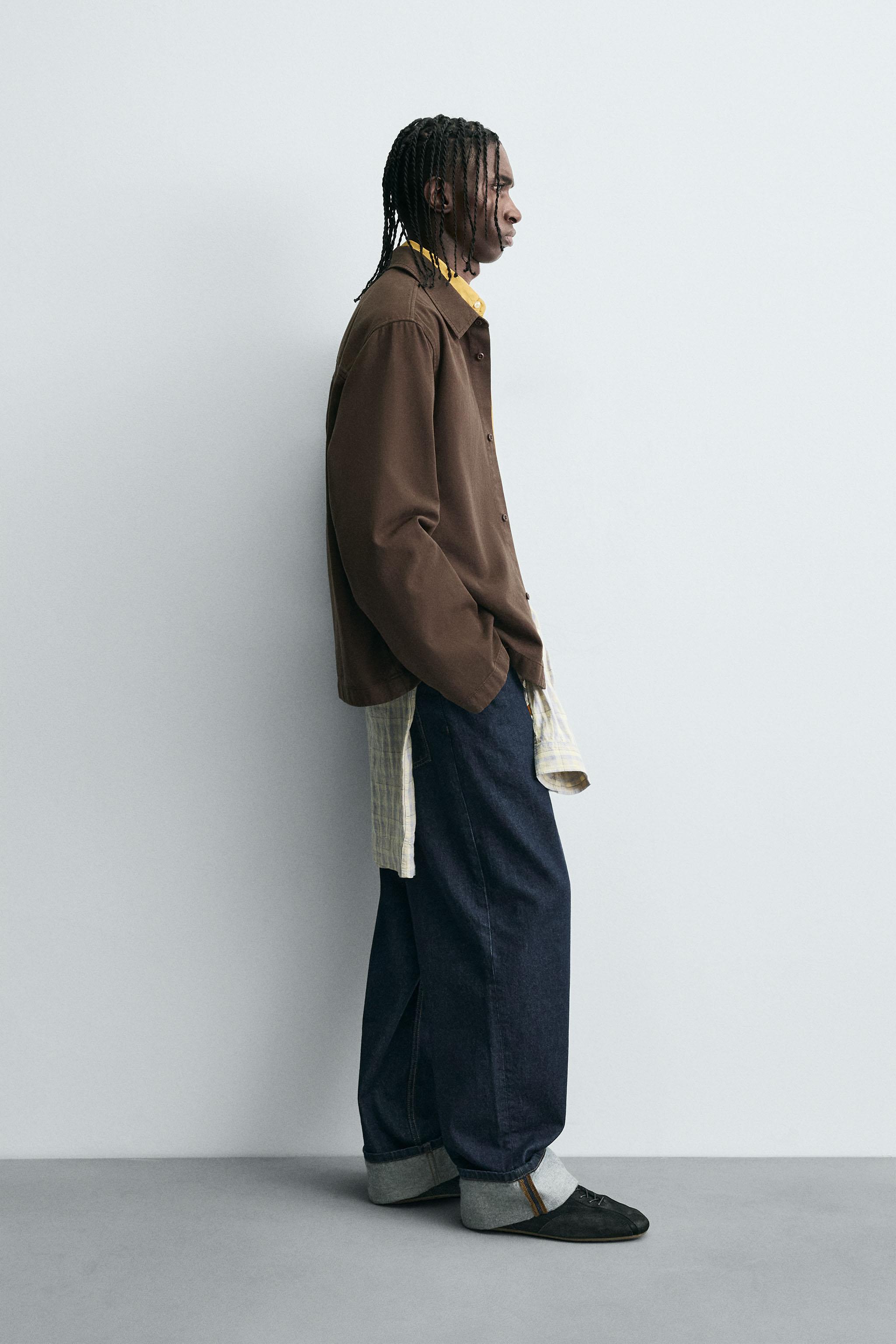 EMBROIDERED TEXTURED OVERSHIRT