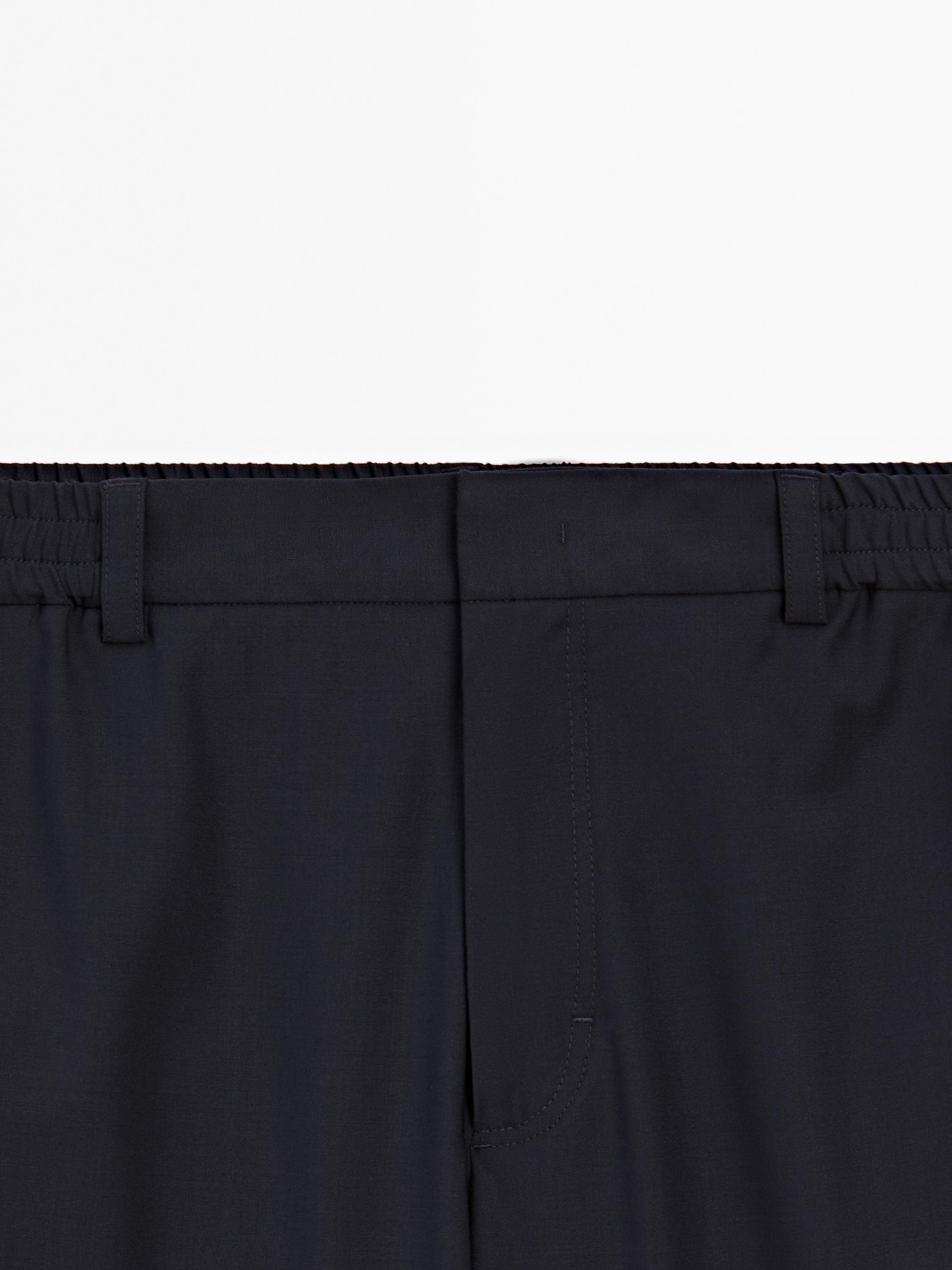 Wool blend jogger fit trousers