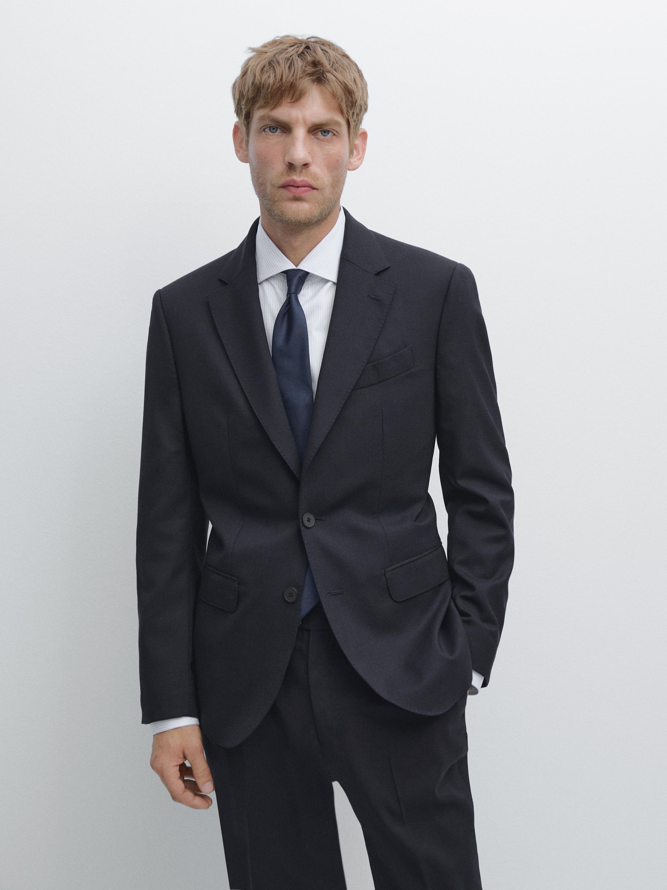 Wool blend suit blazer