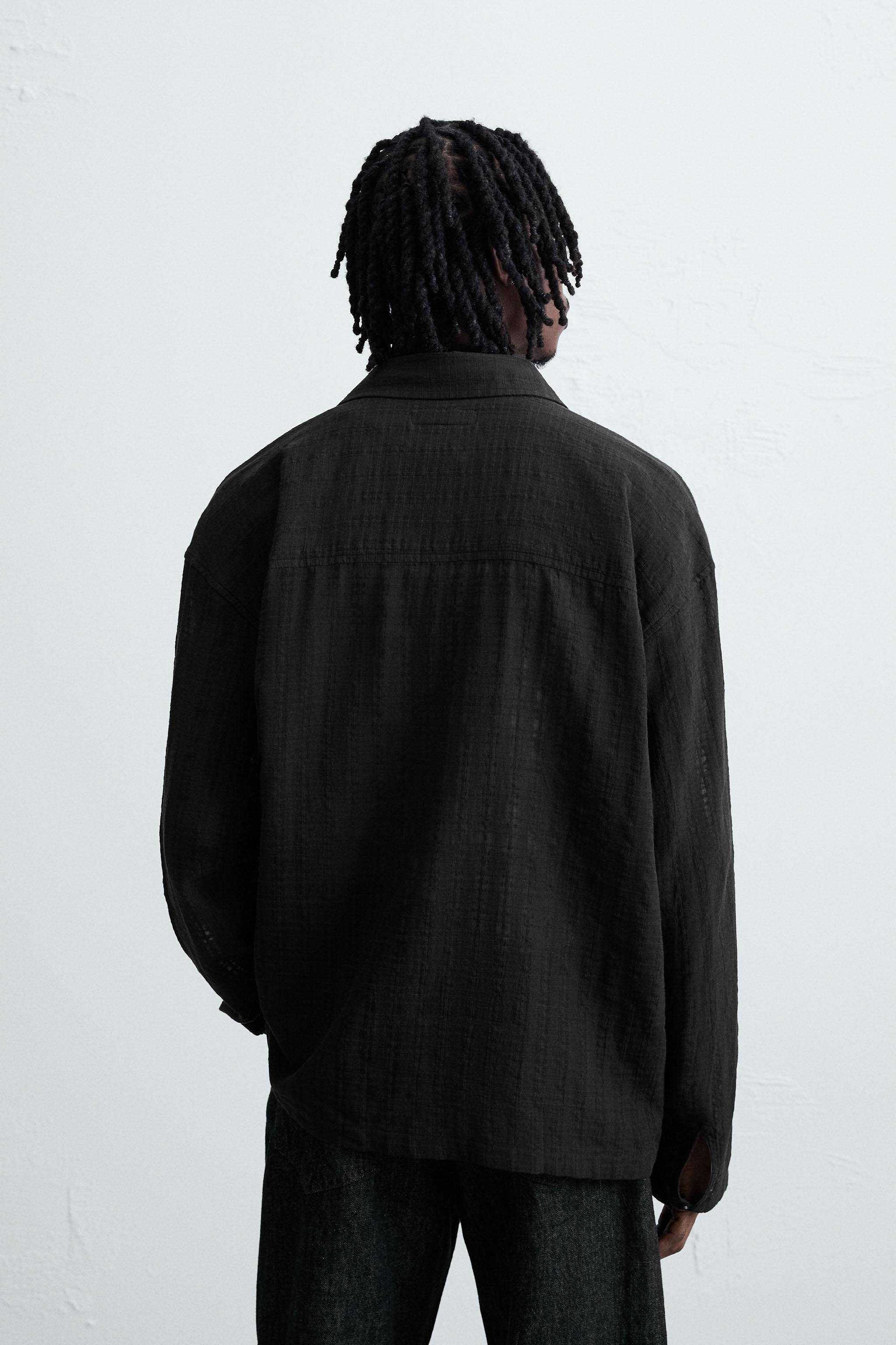 TEXTURED SEMI-SHEER POLO SHIRT