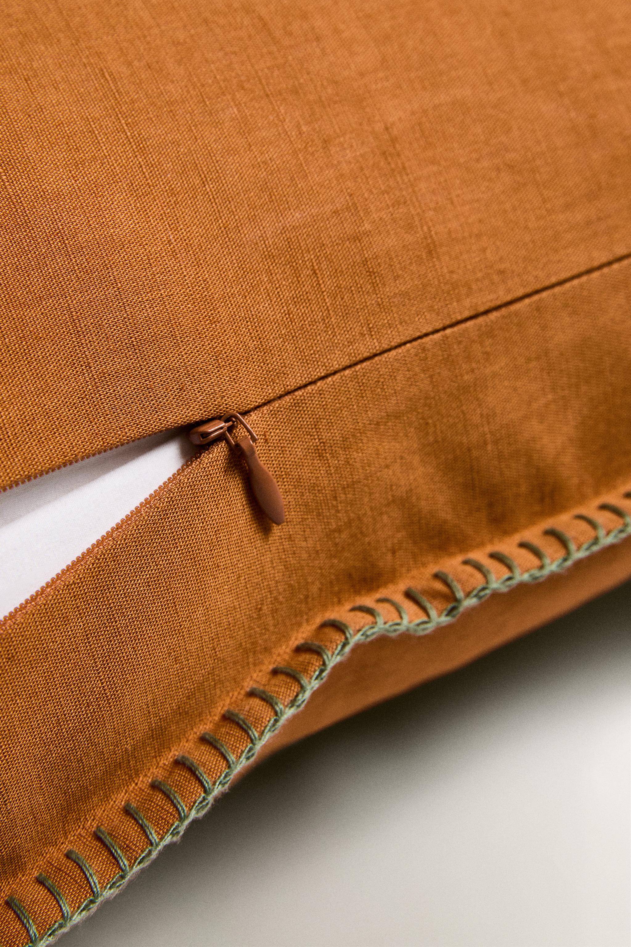 THROW PILLOW COVER WITH RAISED DESIGN EMBROIDERY