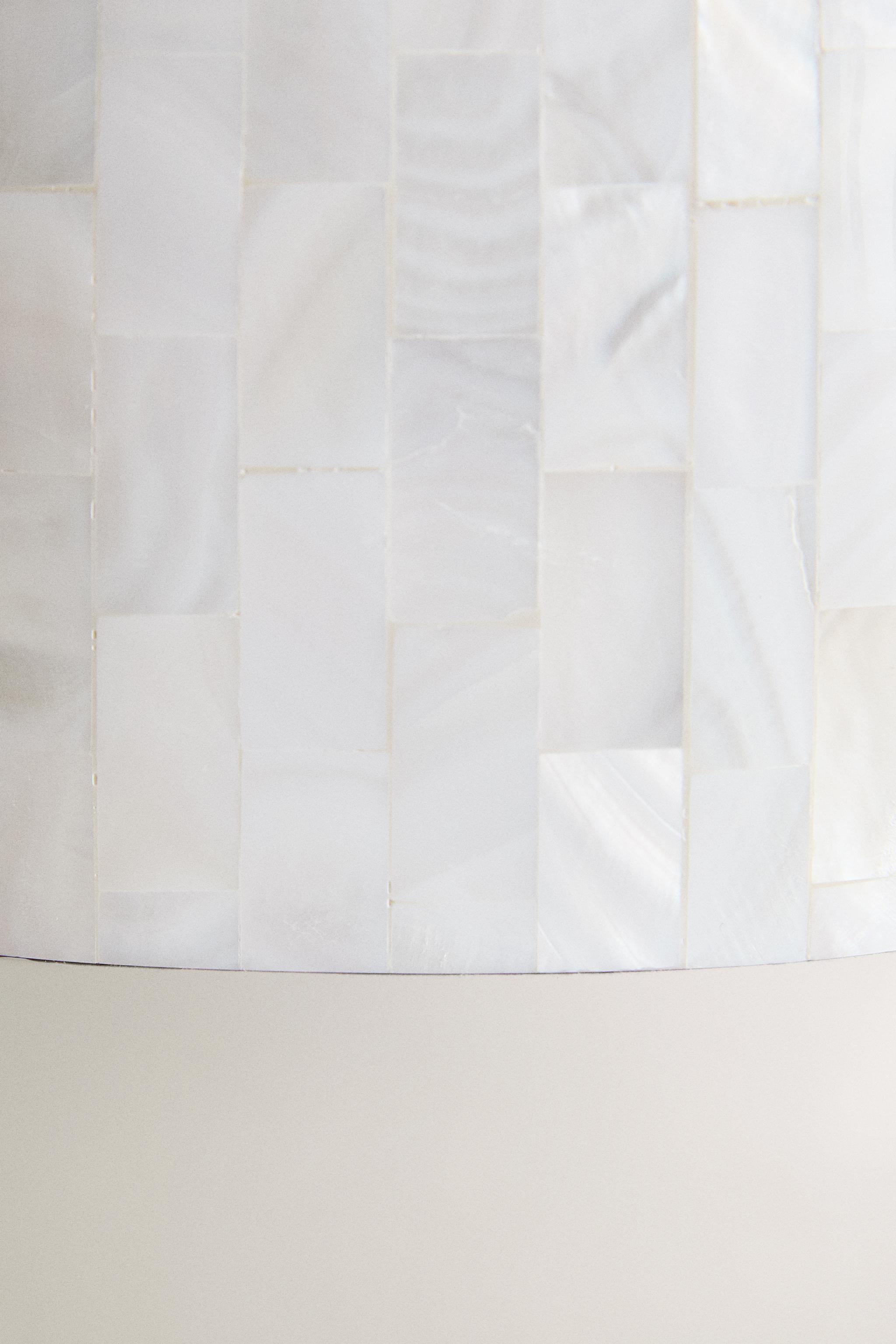 MOTHER-OF-PEARL-EFFECT BATHROOM STORAGE JAR