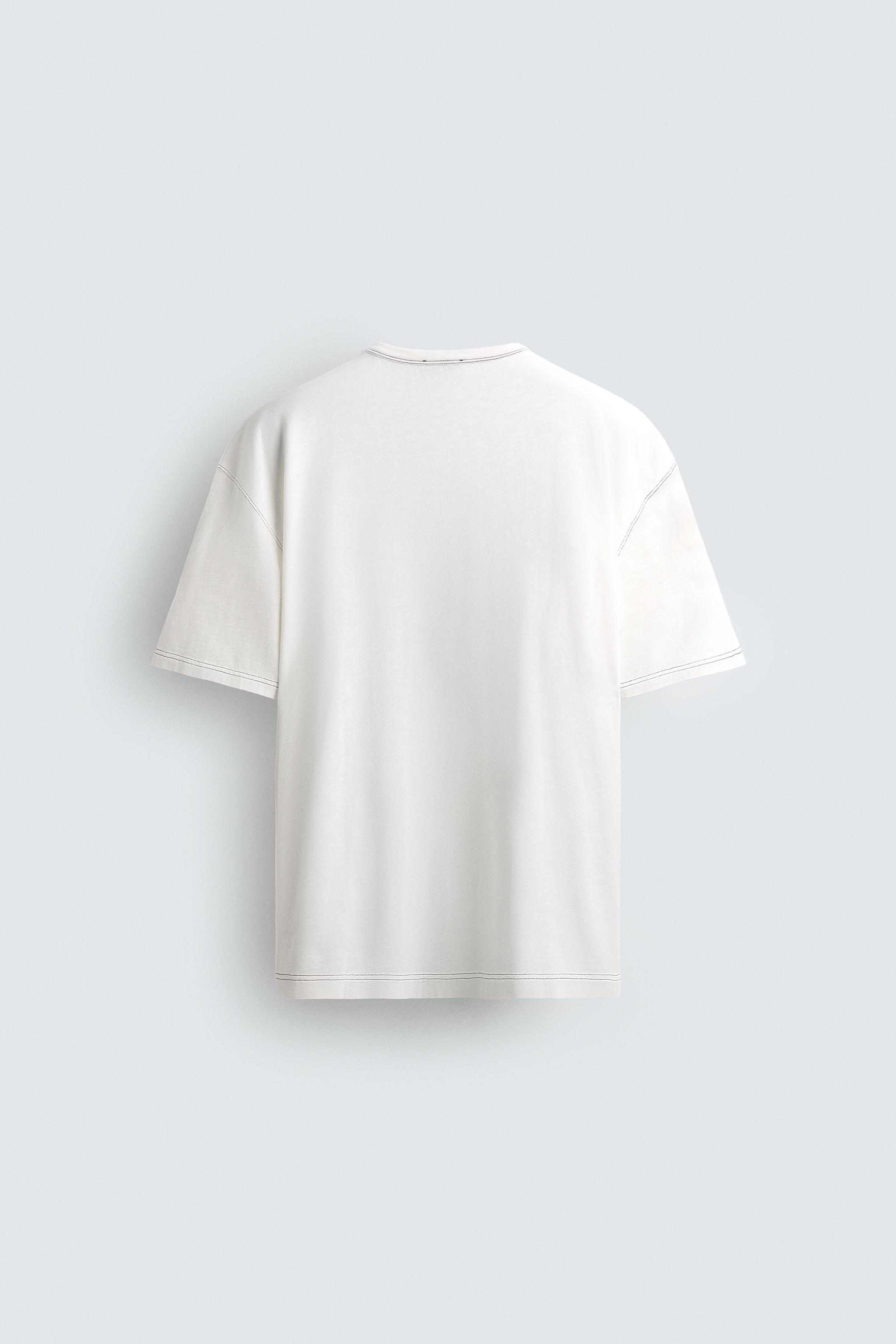CONTRAST TOPSTITCH T-SHIRT