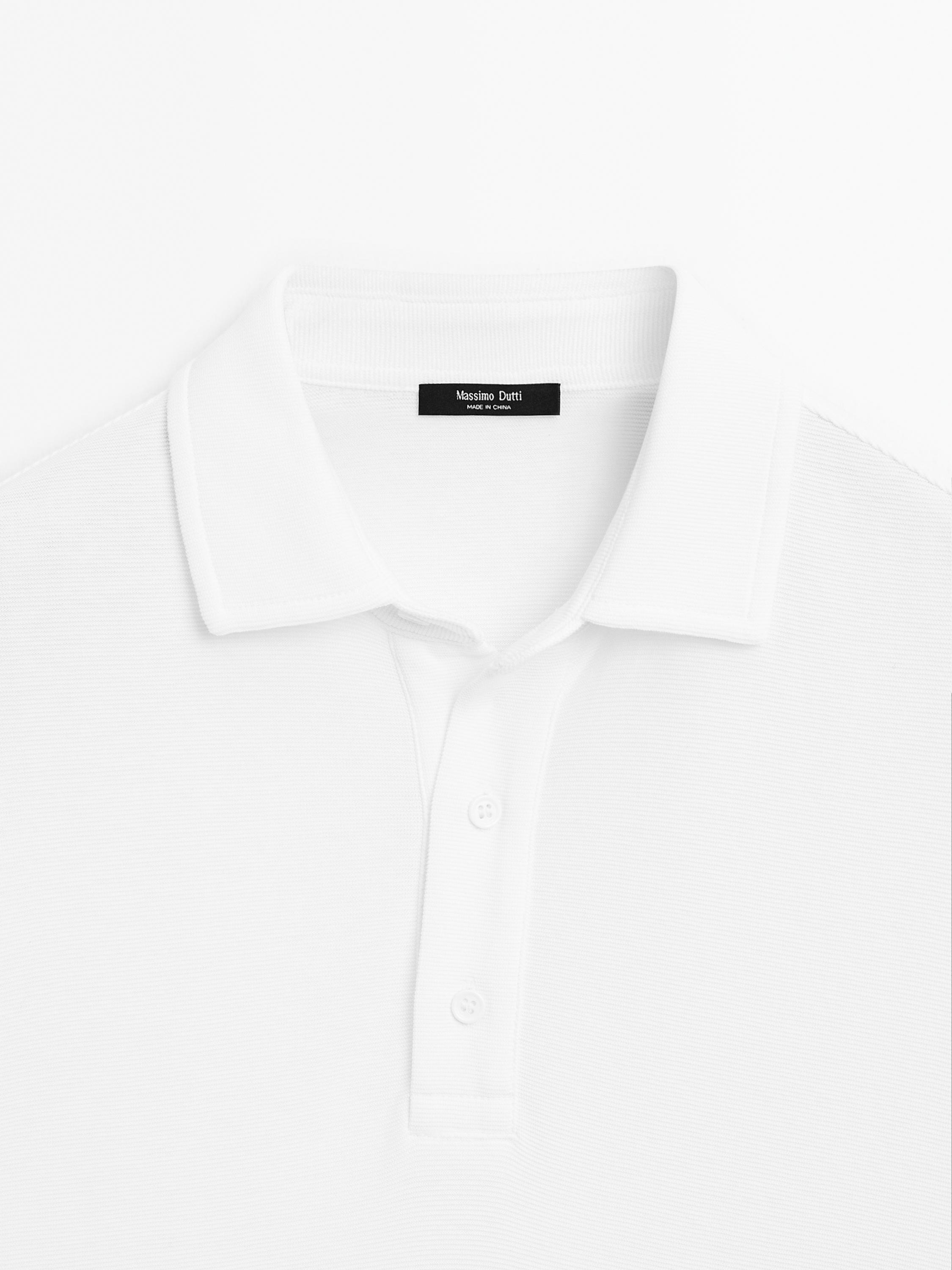 Textured short sleeve polo shirt