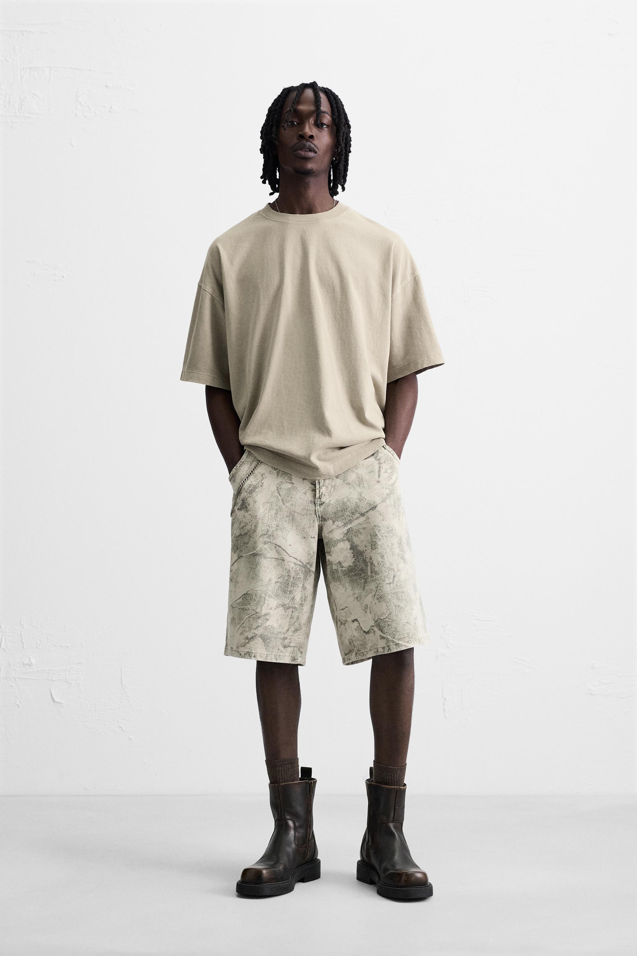 ABSTRACT PRINT RELAXED FIT BERMUDA SHORTS