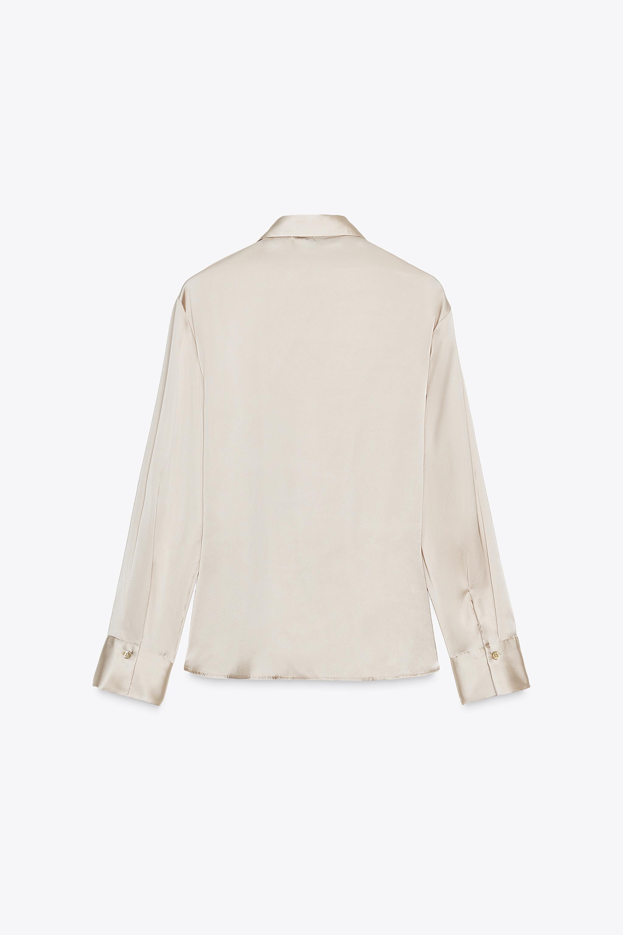 KNOTTED SATIN EFFECT SHIRT