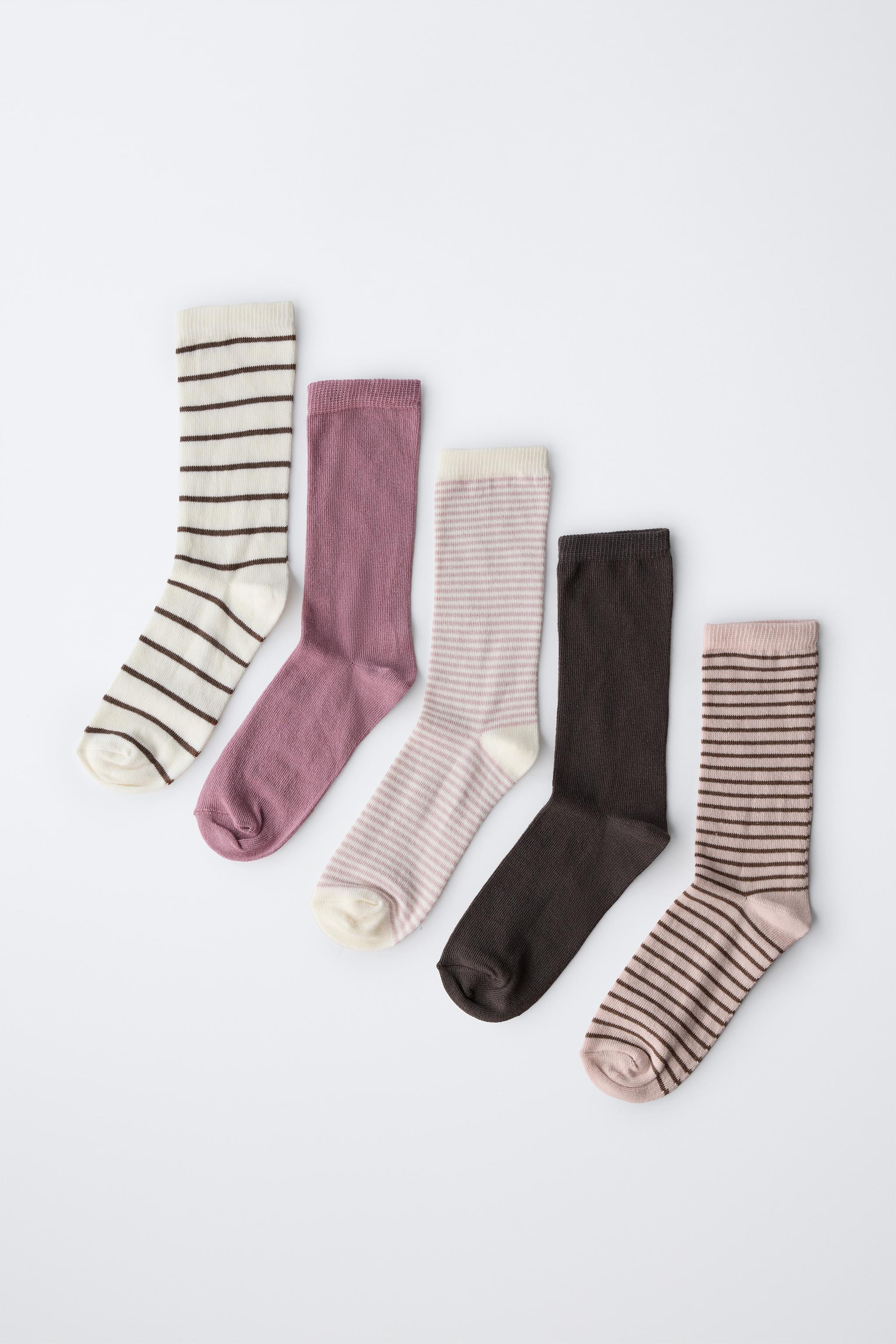 FIVE-PACK OF STRIPED KNEE SOCKS
