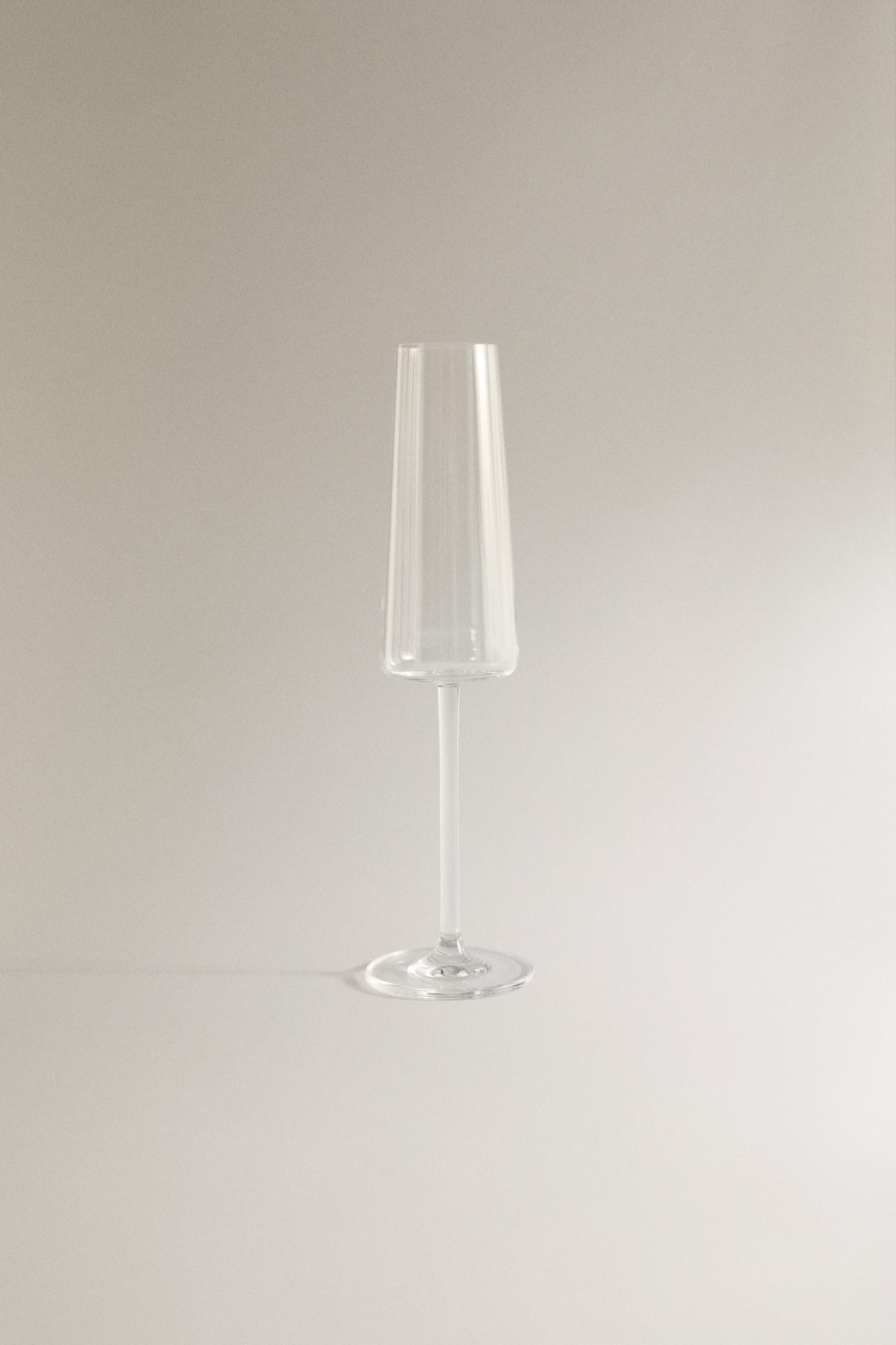 CONICAL CRYSTALLINE FLUTE GLASS