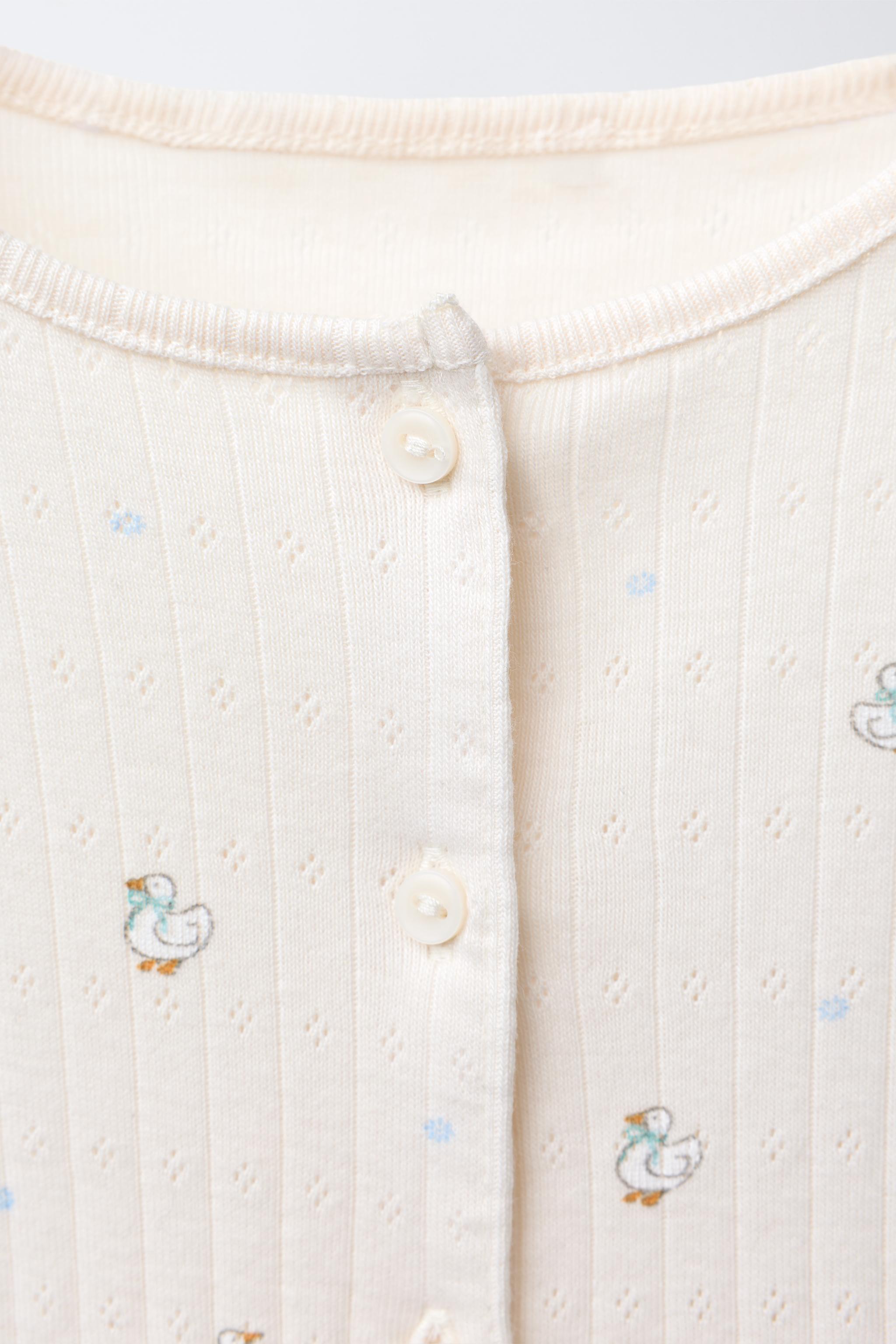 GOOSE PRINT CARDIGAN, BODYSUIT AND LEGGING SET