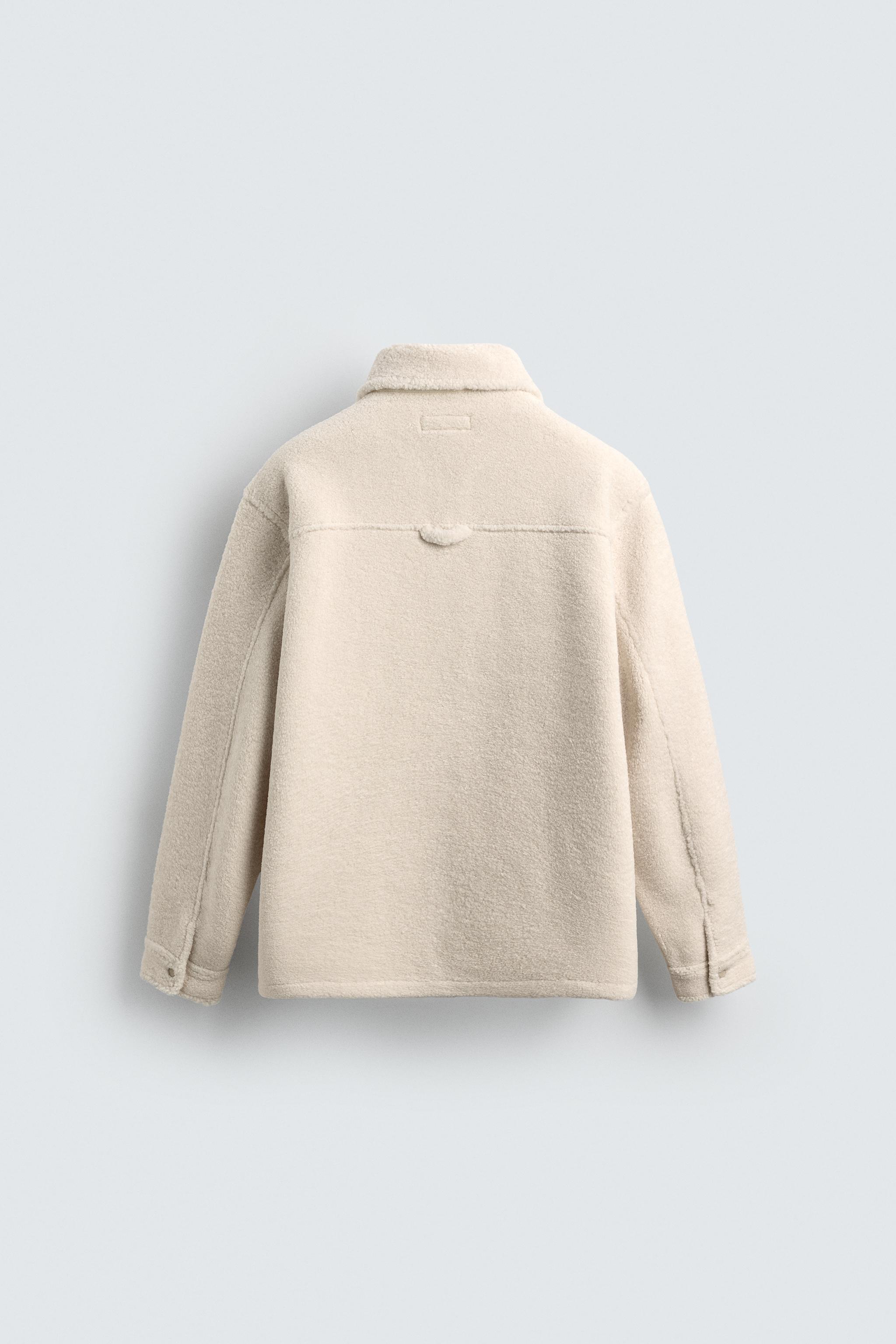 FAUX FUR EFFECT OVERSHIRT WITH POCKETS