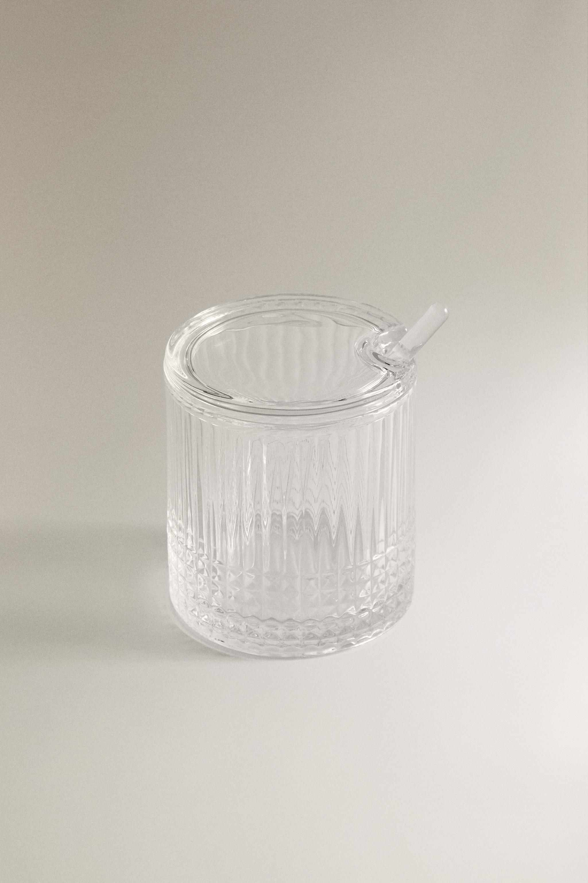 SUGAR BOWL WITH A RAISED GEOMETRIC DESIGN
