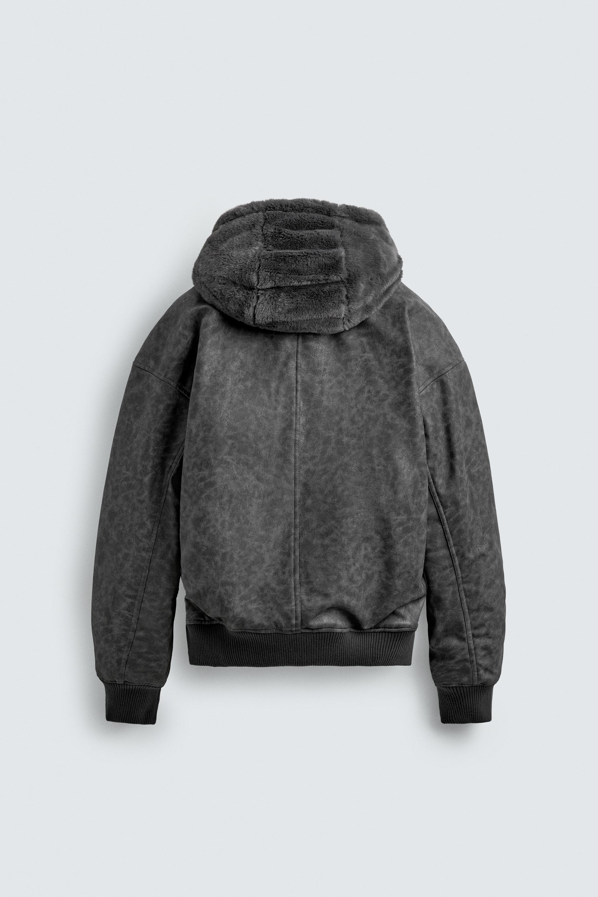 FAUX LEATHER REVERSIBLE BOMBER JACKET