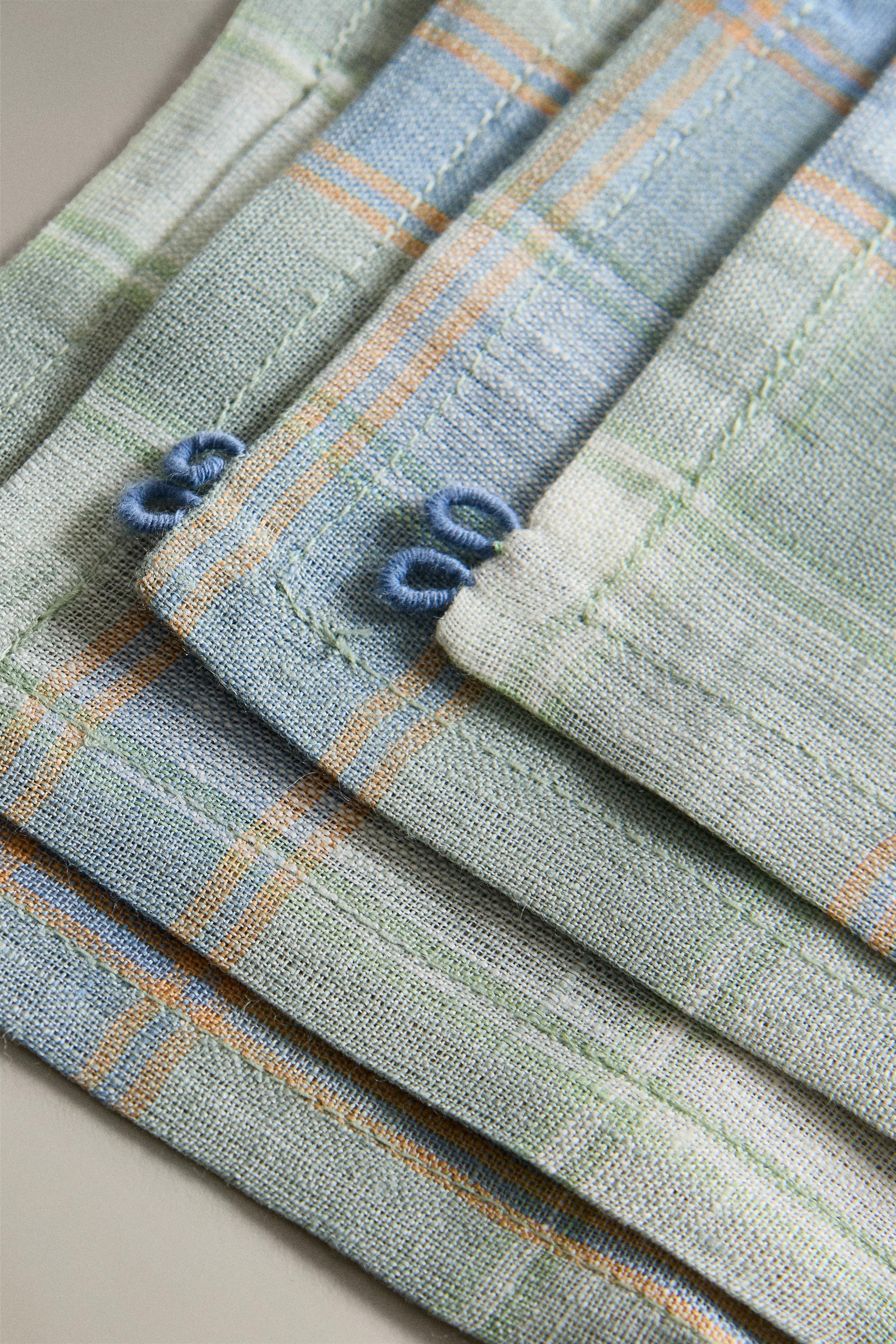 PACK OF CHECK LINEN COASTERS (PACK OF 4)