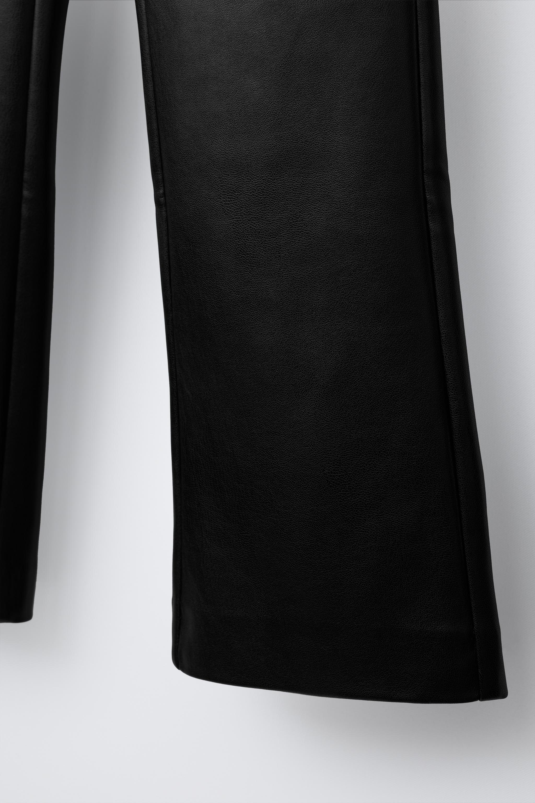 FAUX LEATHER FLARE PANTS