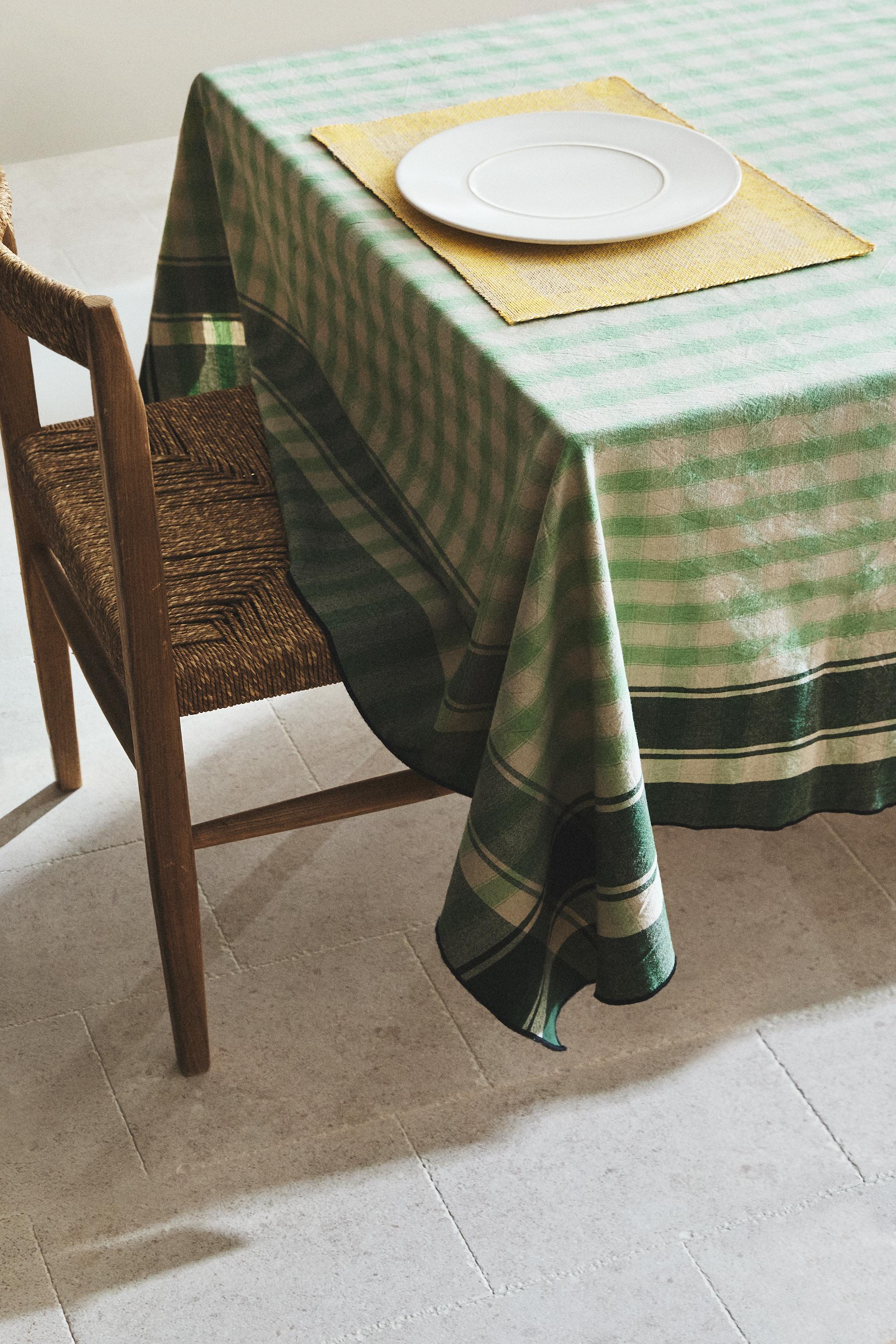 DYED CHECK COTTON TABLECLOTH