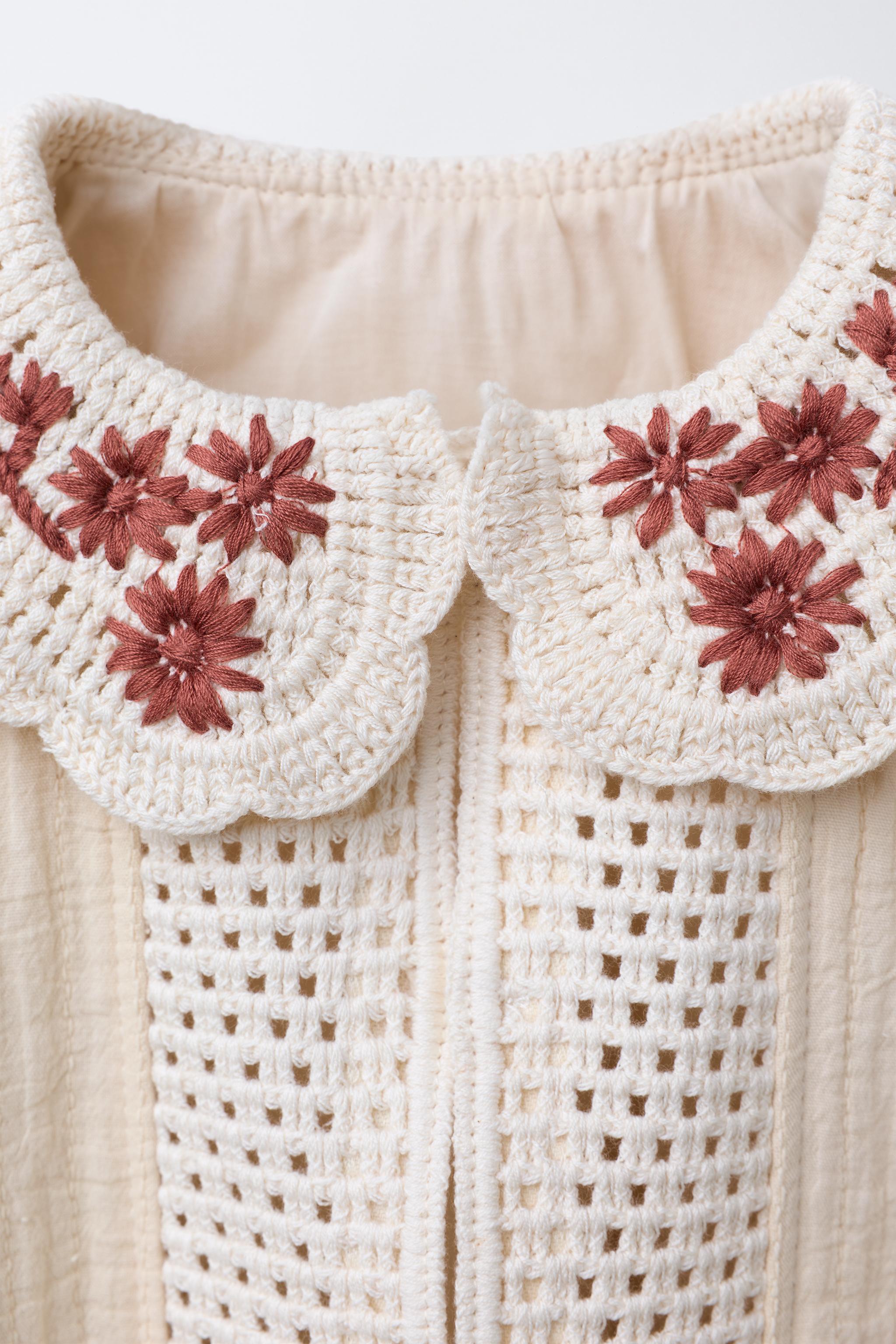 CROCHET KNIT COLLAR JACKET