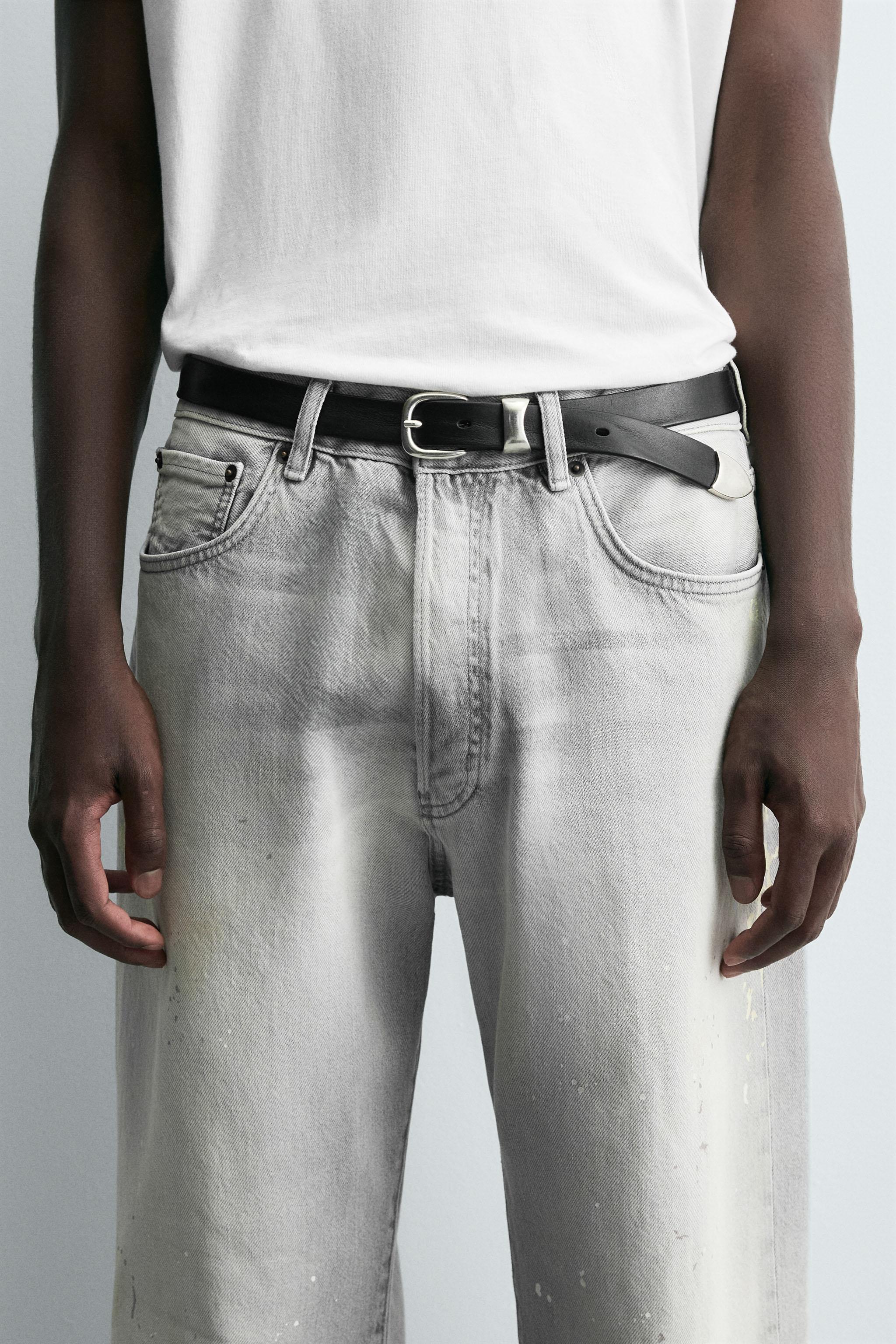 VINTAGE EFFECT LEATHER BELT