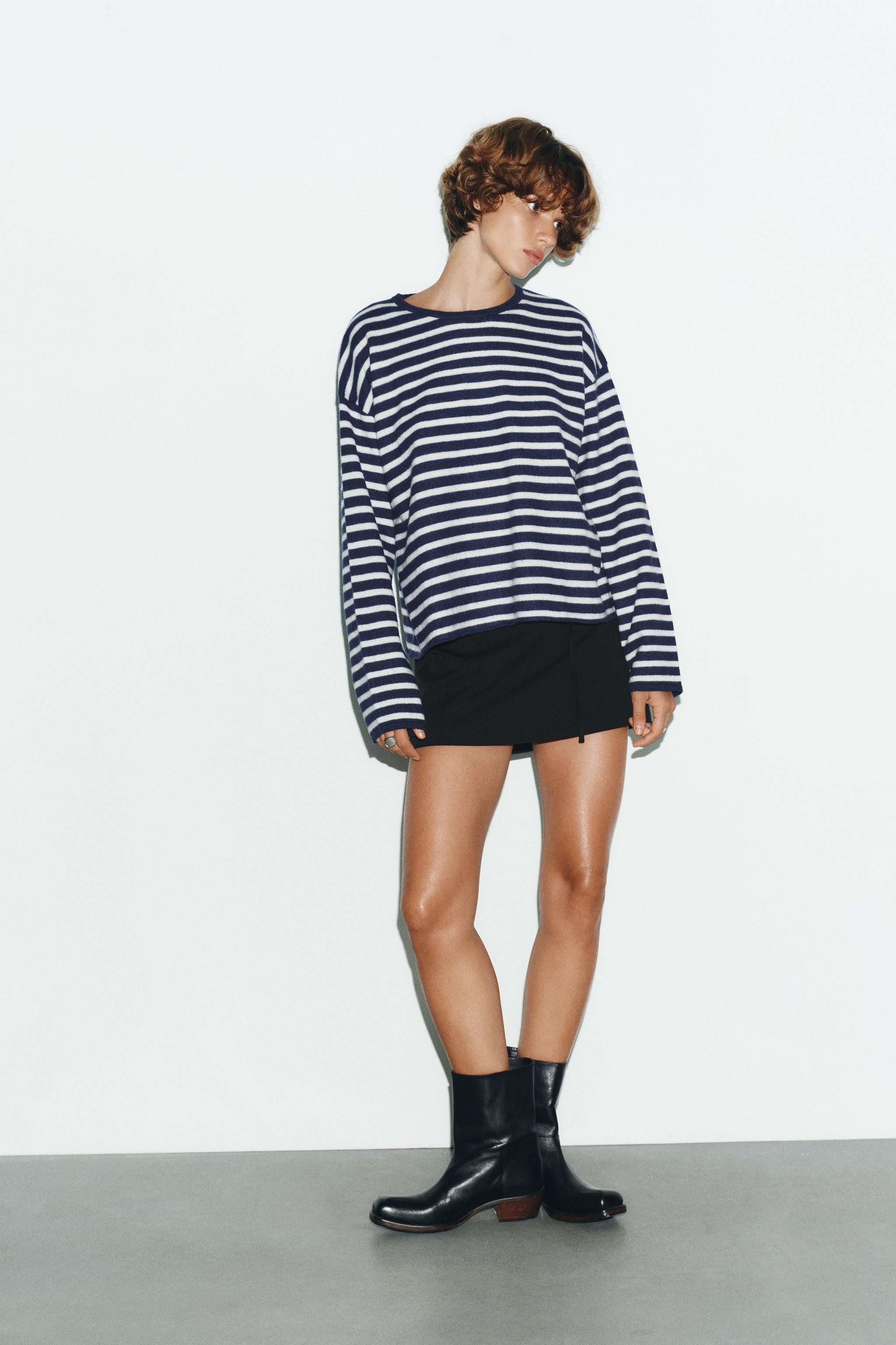 STRIPED KNIT SWEATER 100% WOOL