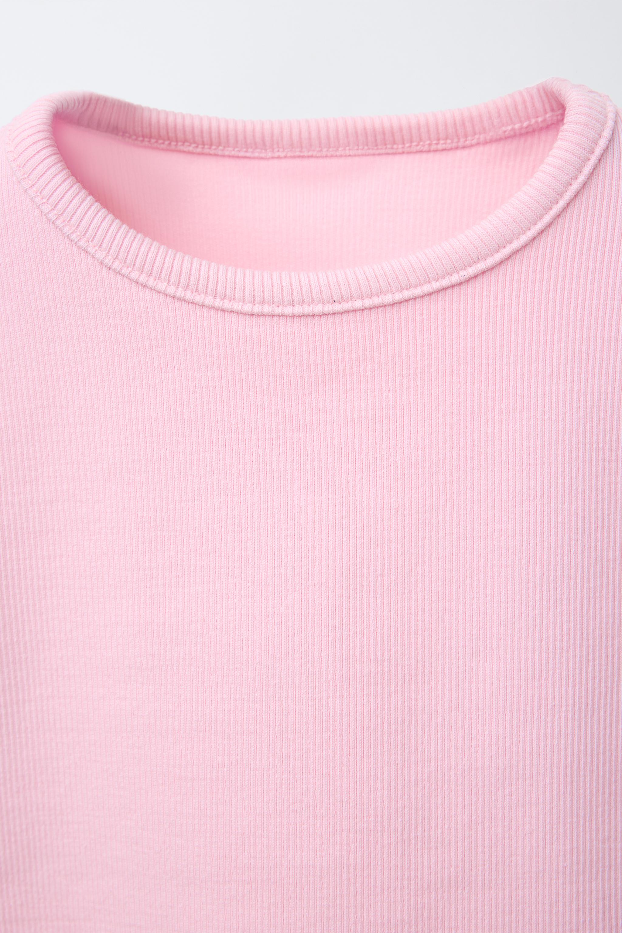 TWO-PACK OF RIBBED FLORAL T-SHIRTS