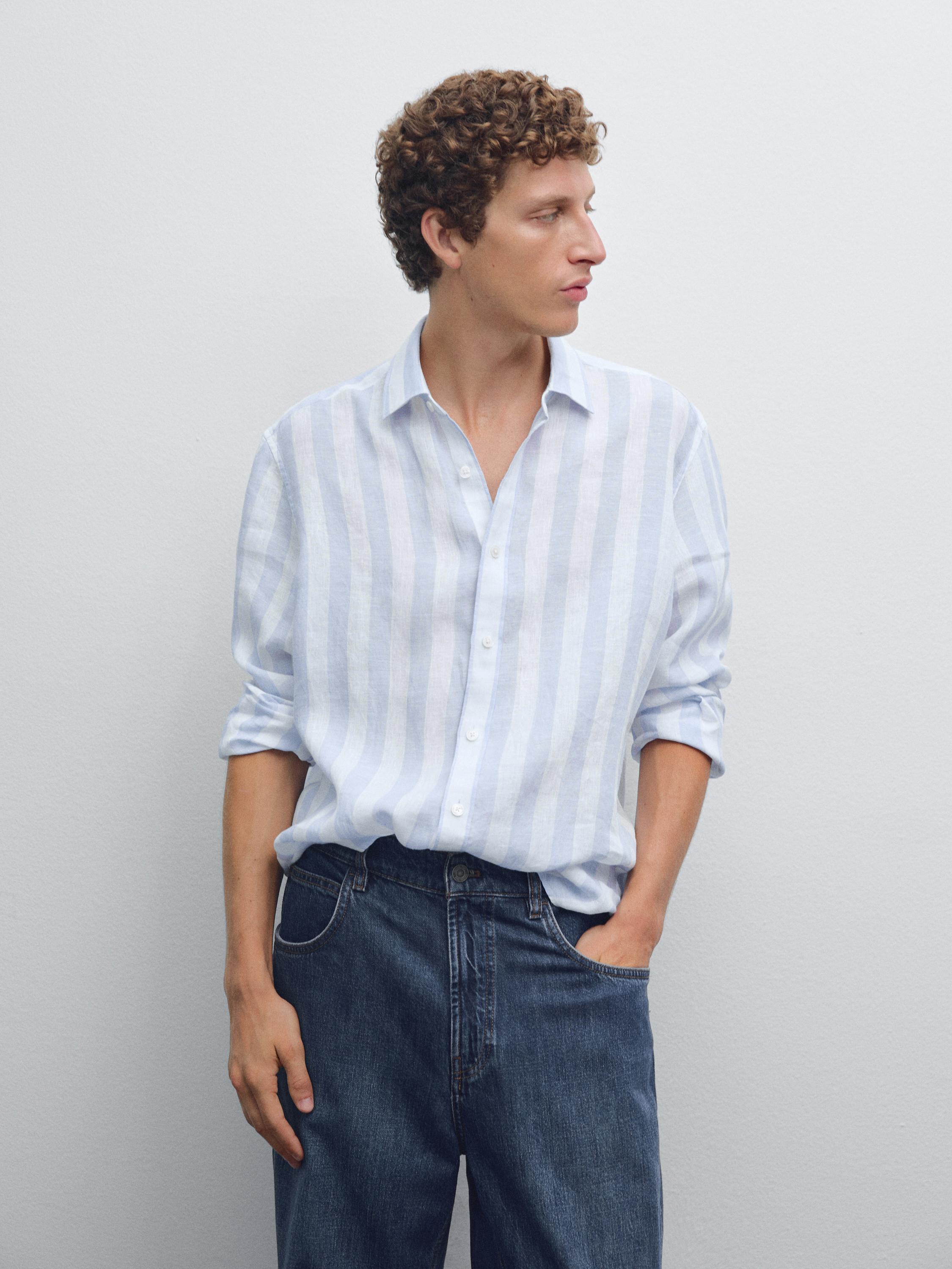 Regular fit wide stripe shirt