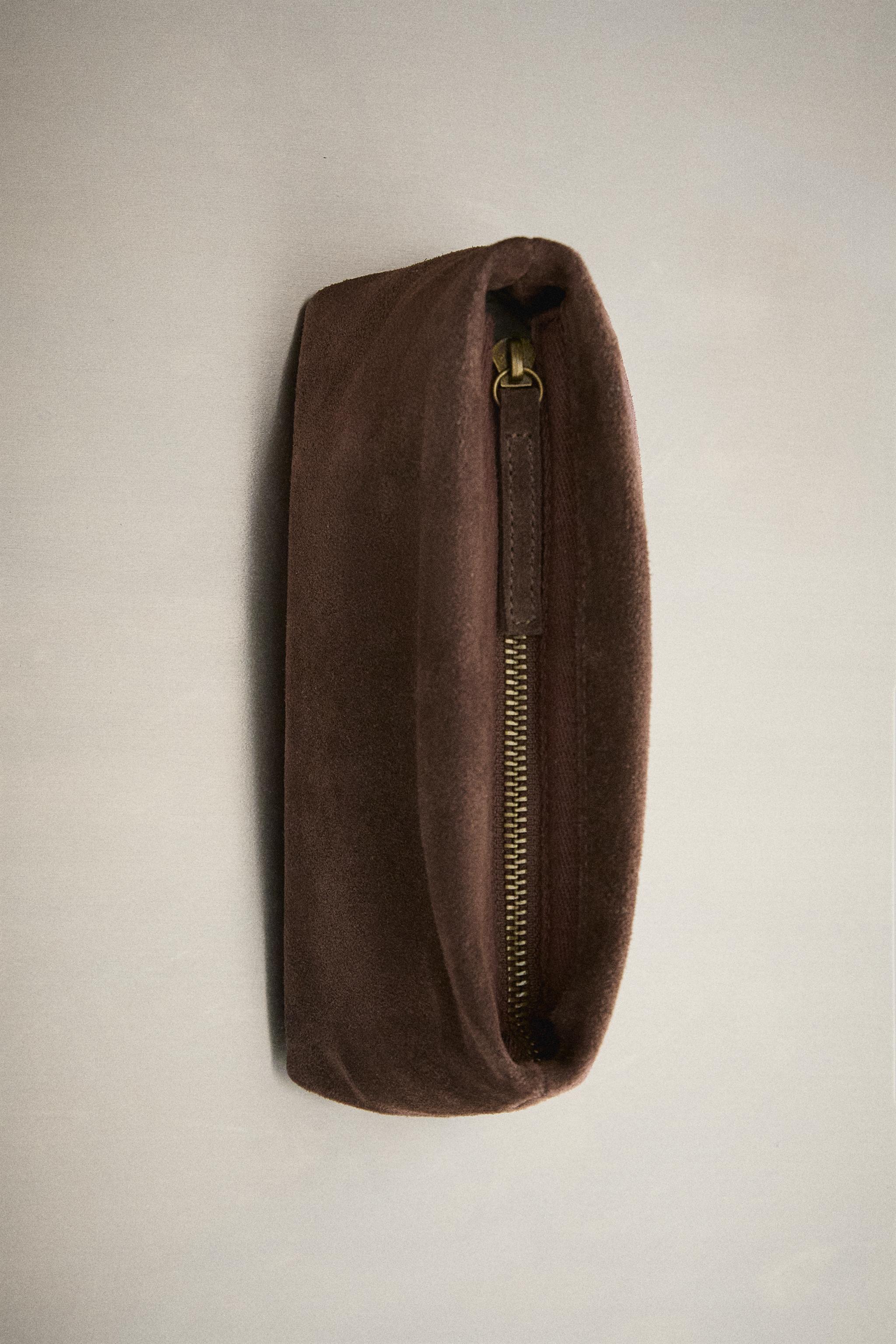 SMALL SPLIT SUEDE MAKEUP BAG