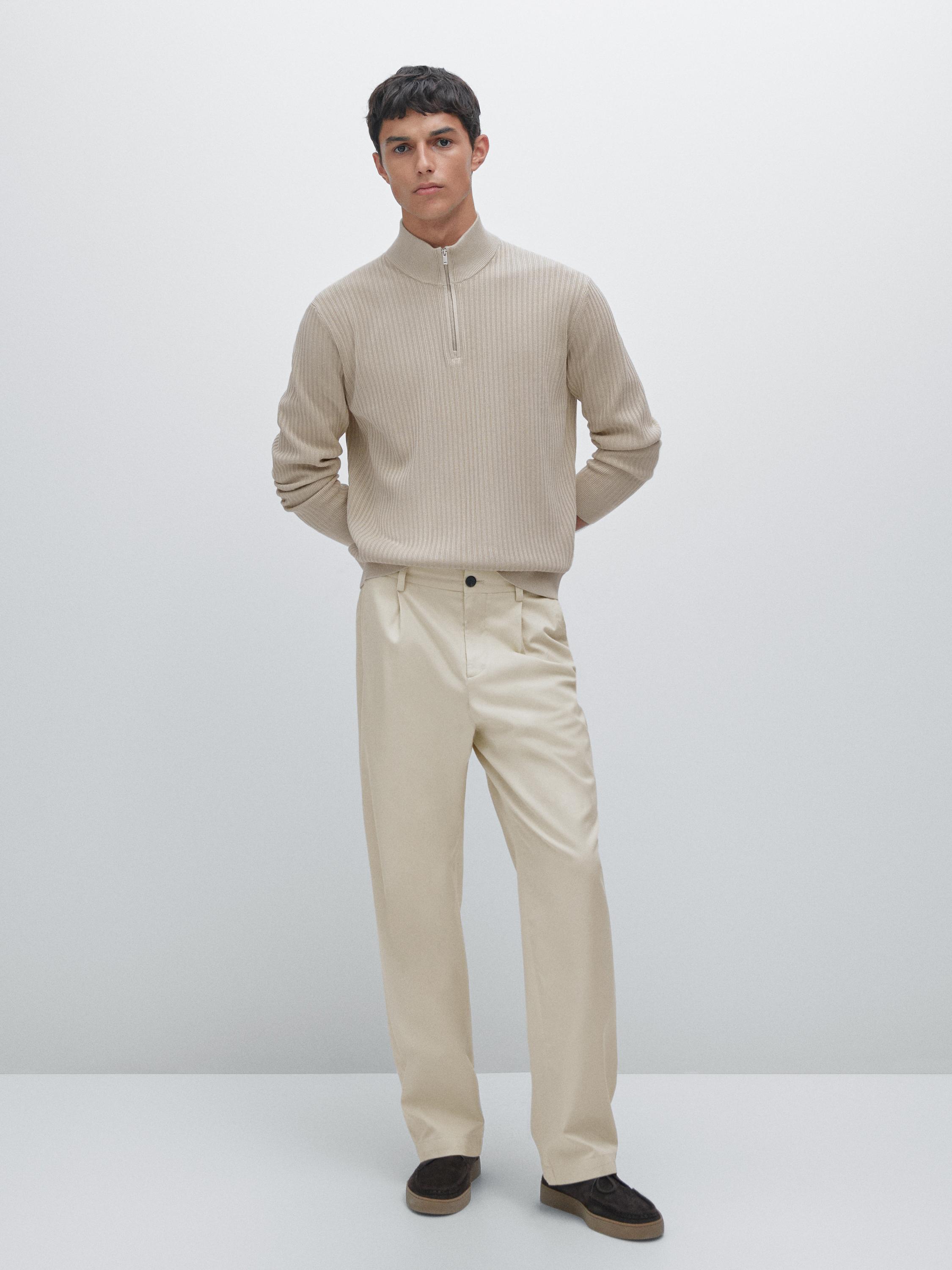 Mock neck knit sweater