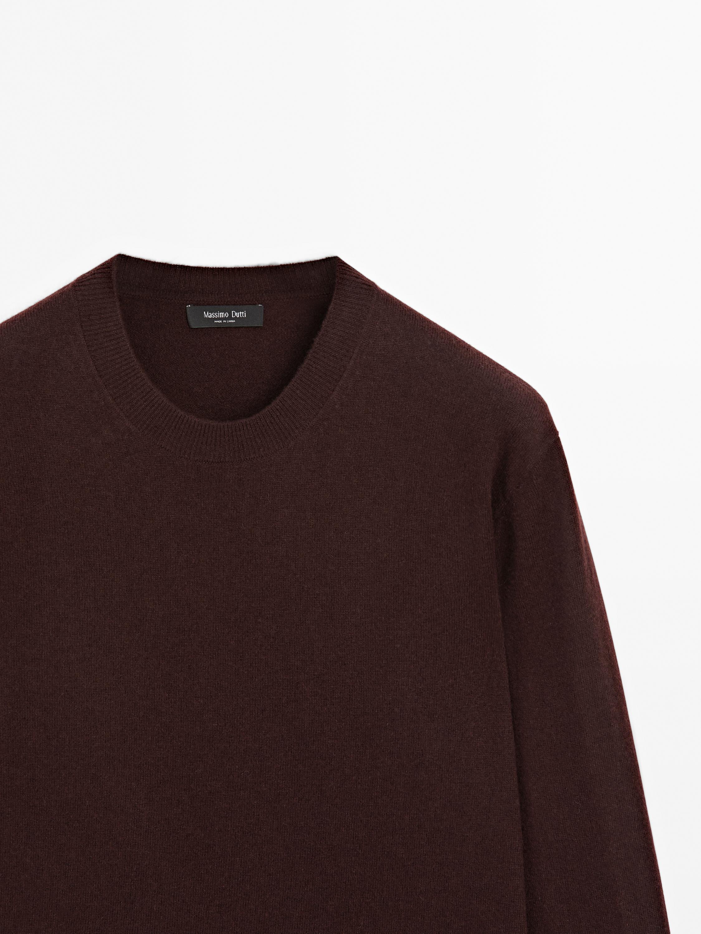 Wool blend crew neck sweater