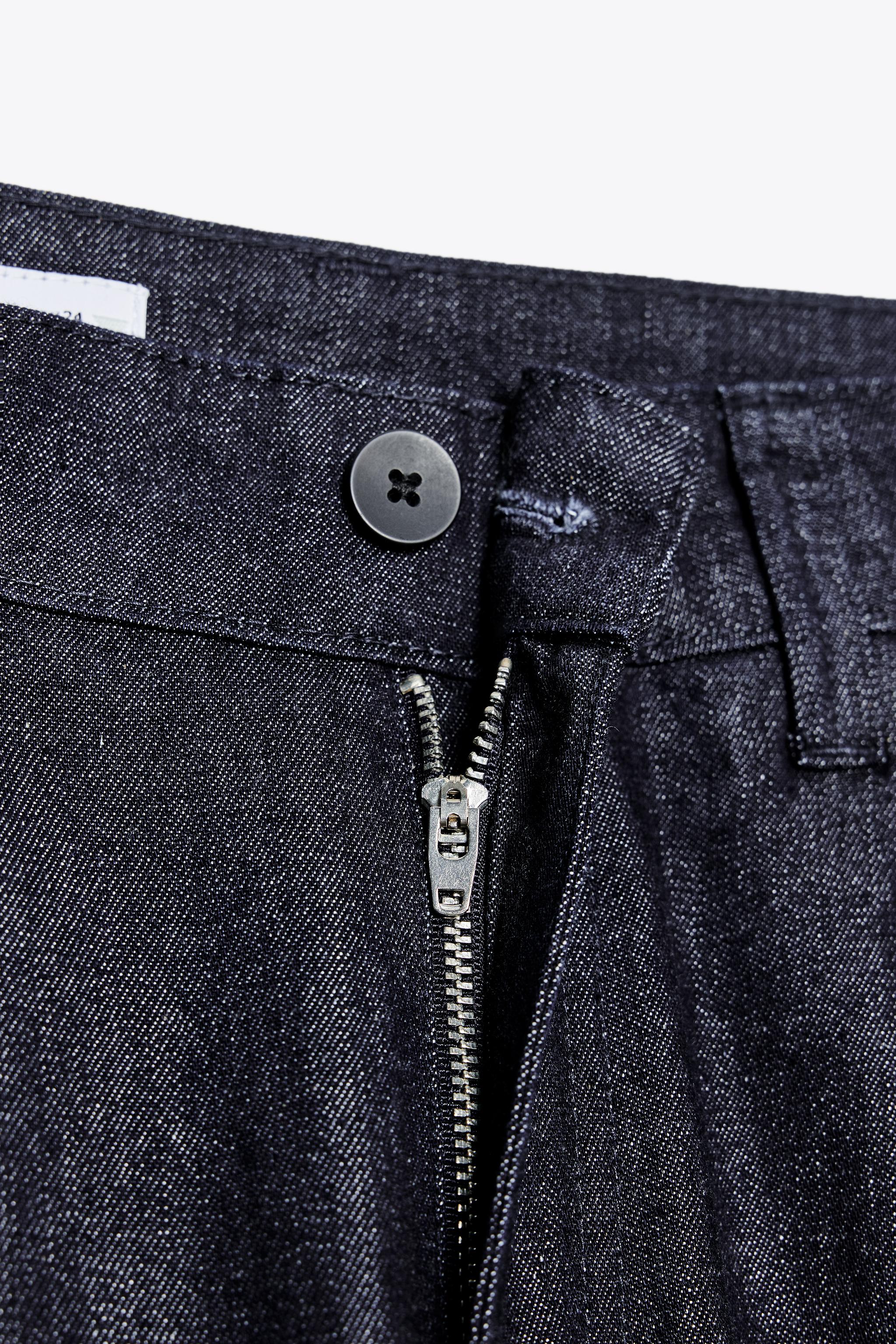 TRF PLEATED DENIM PANTS