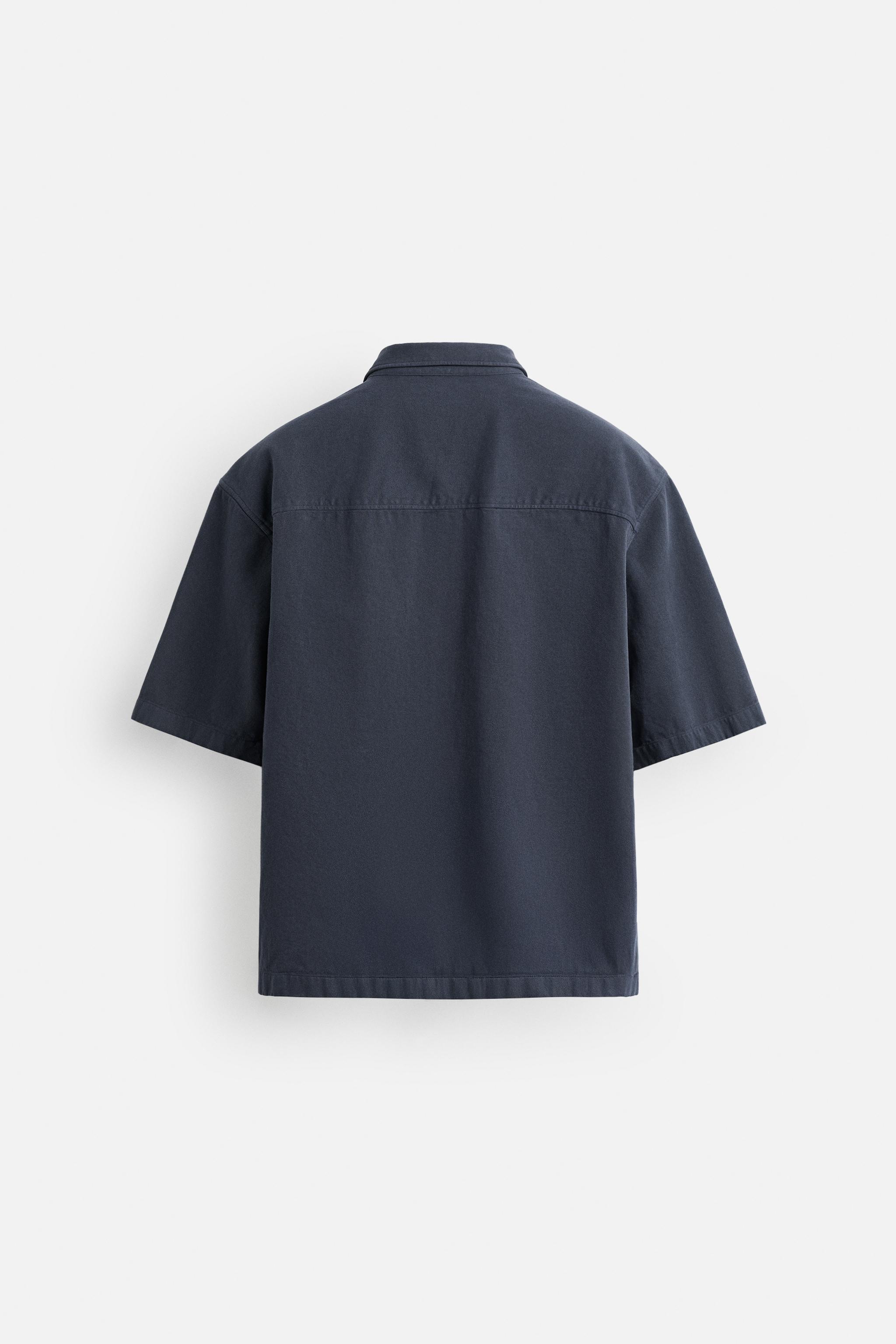 EMBROIDERED TEXTURED OVERSHIRT