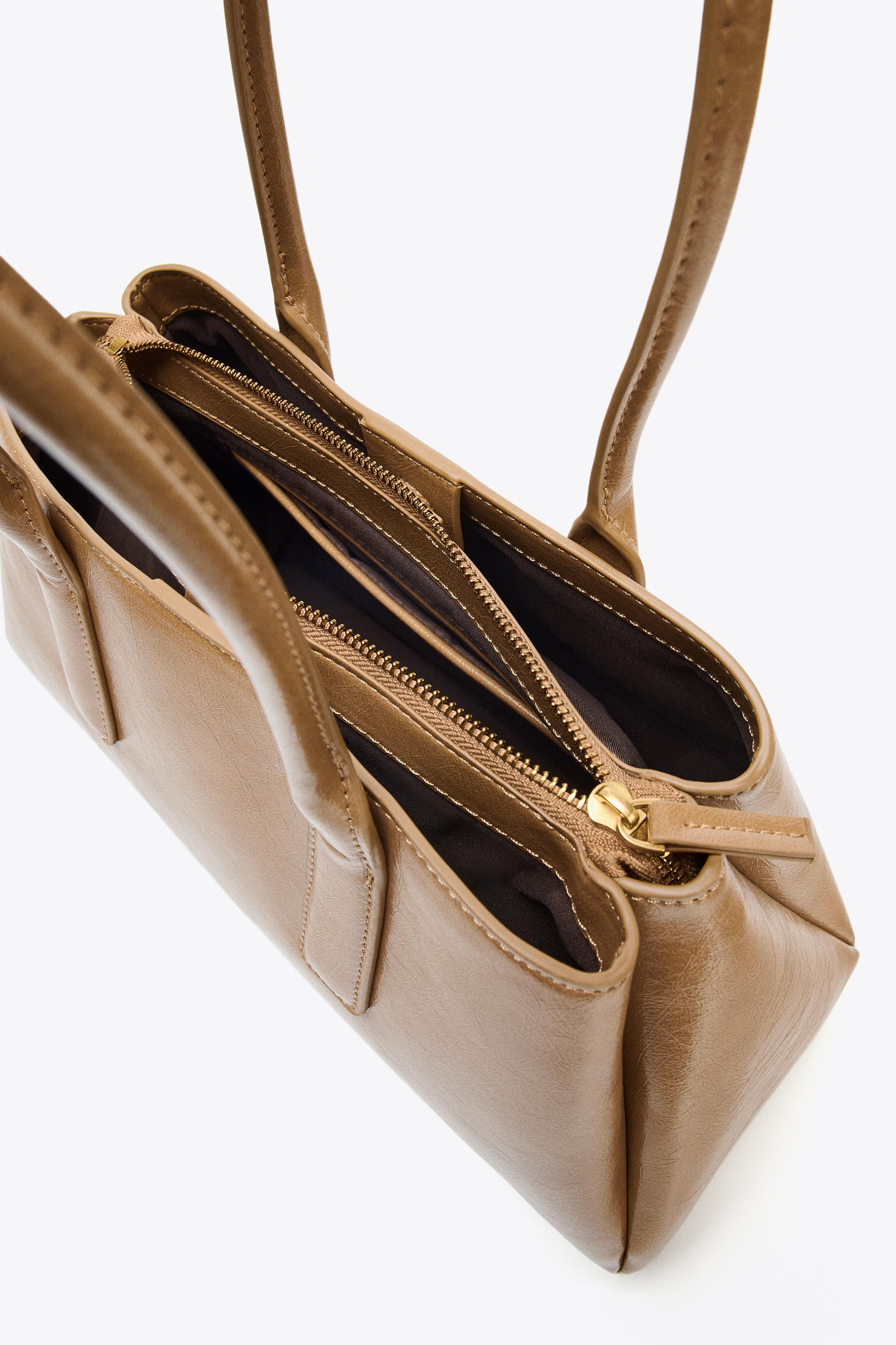 CRACKLE-EFFECT CITY BAG