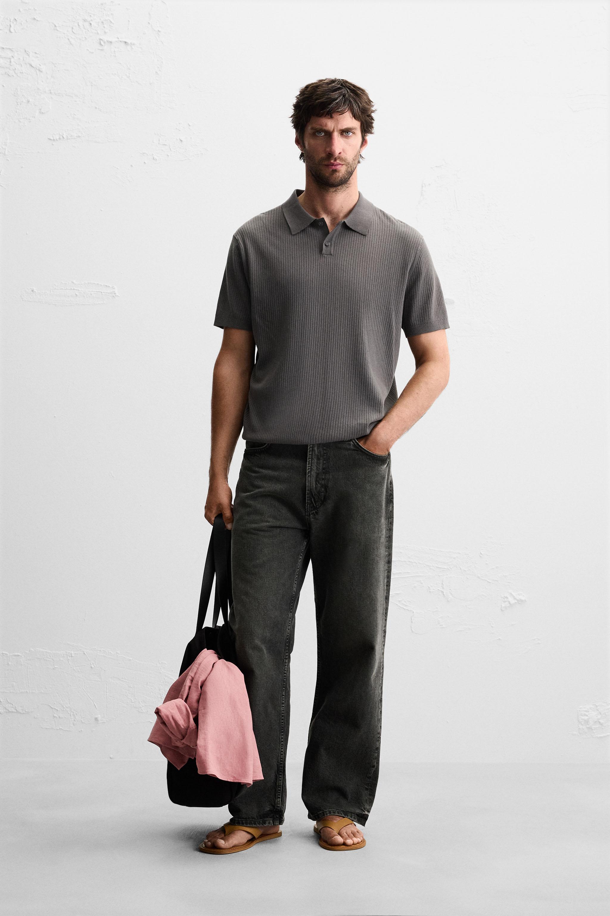 RIB KNIT POLO SHIRT