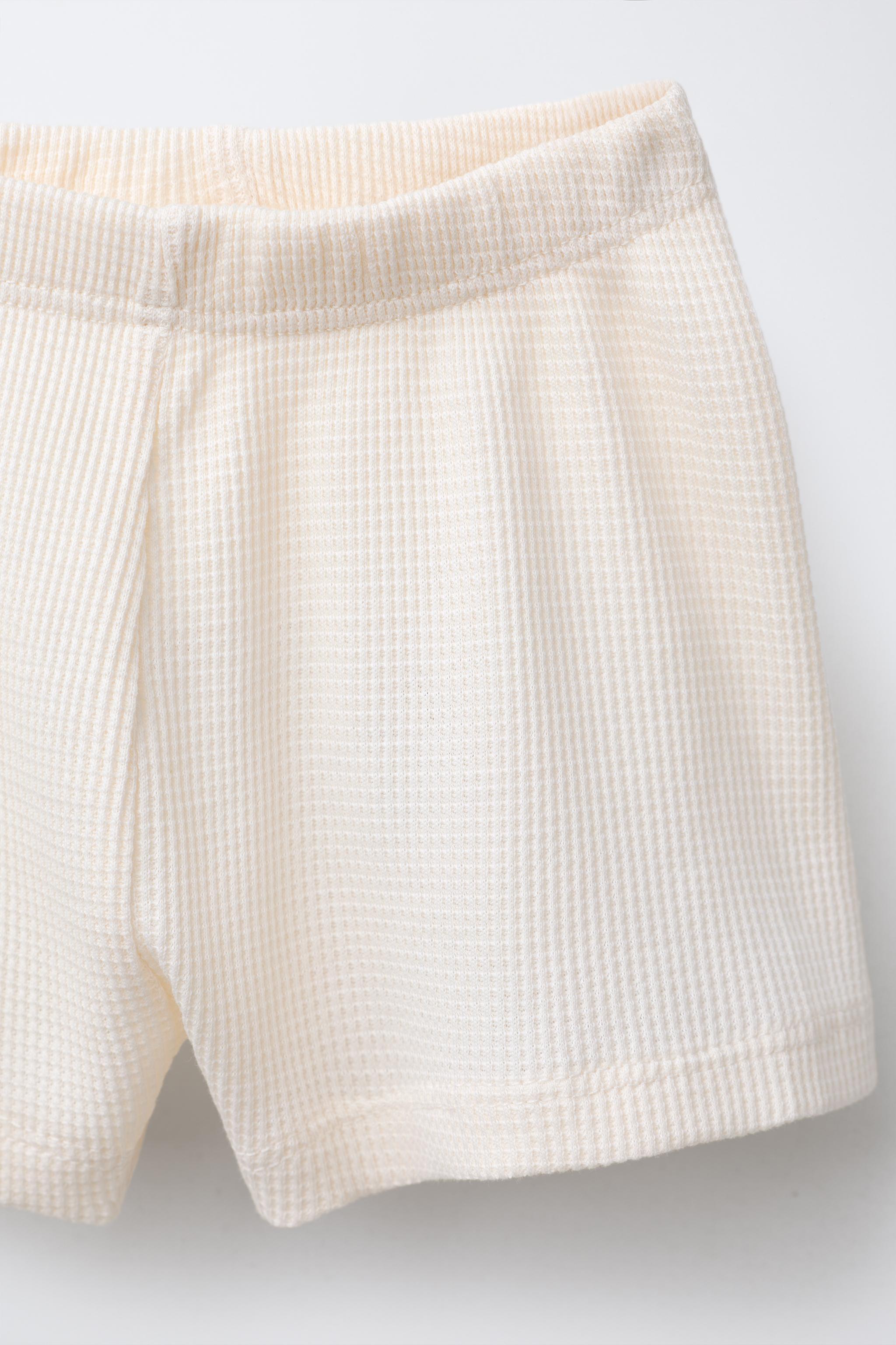 PLAIN WAFFLE T-SHIRT AND BERMUDA SET