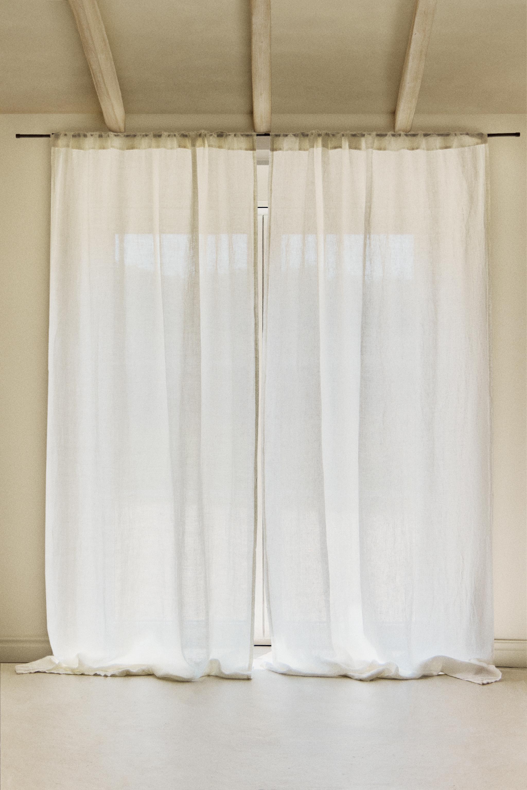 HIGH OPACITY WHITE LINEN CURTAIN