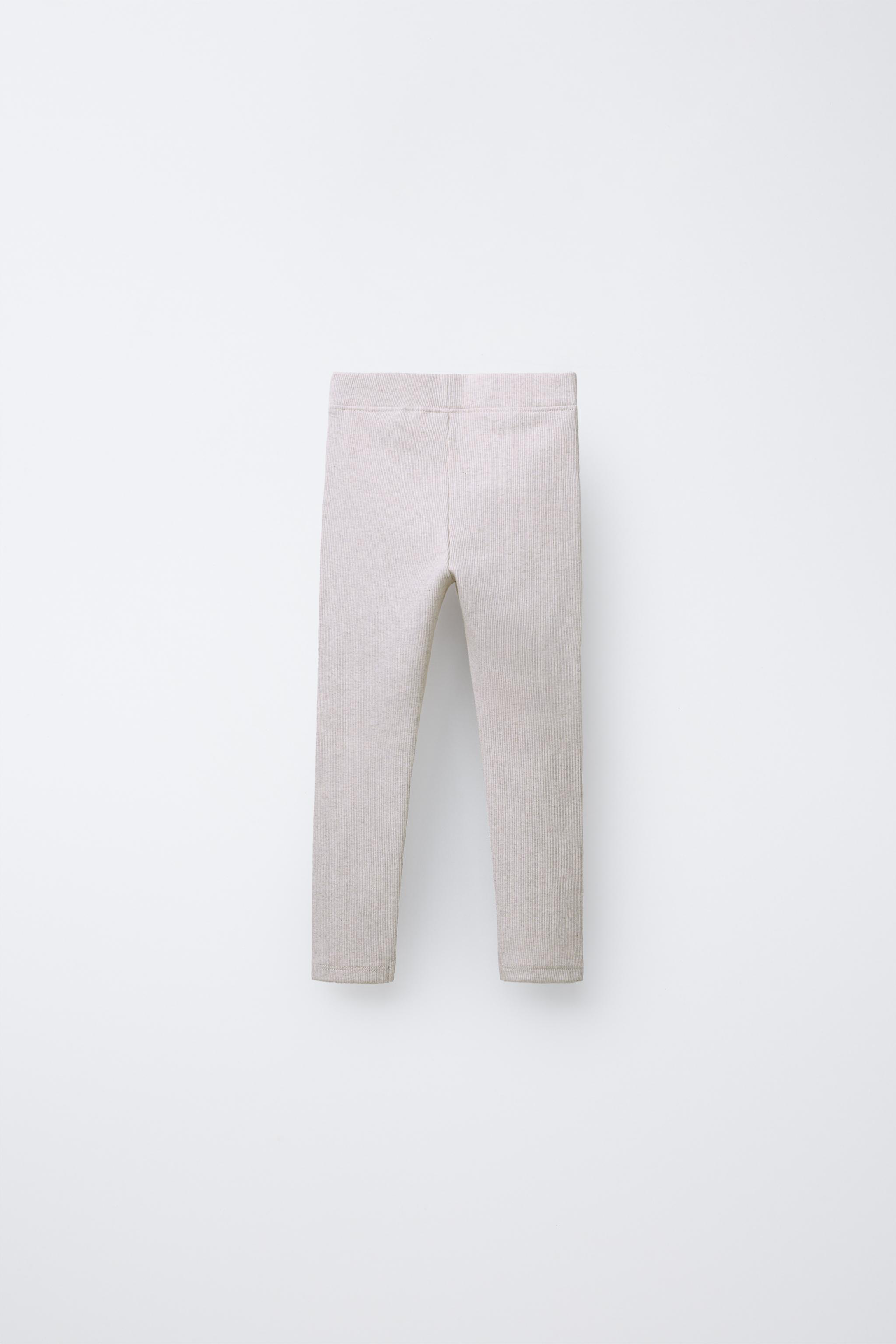 LABEL DETAIL RIBBED LEGGINGS